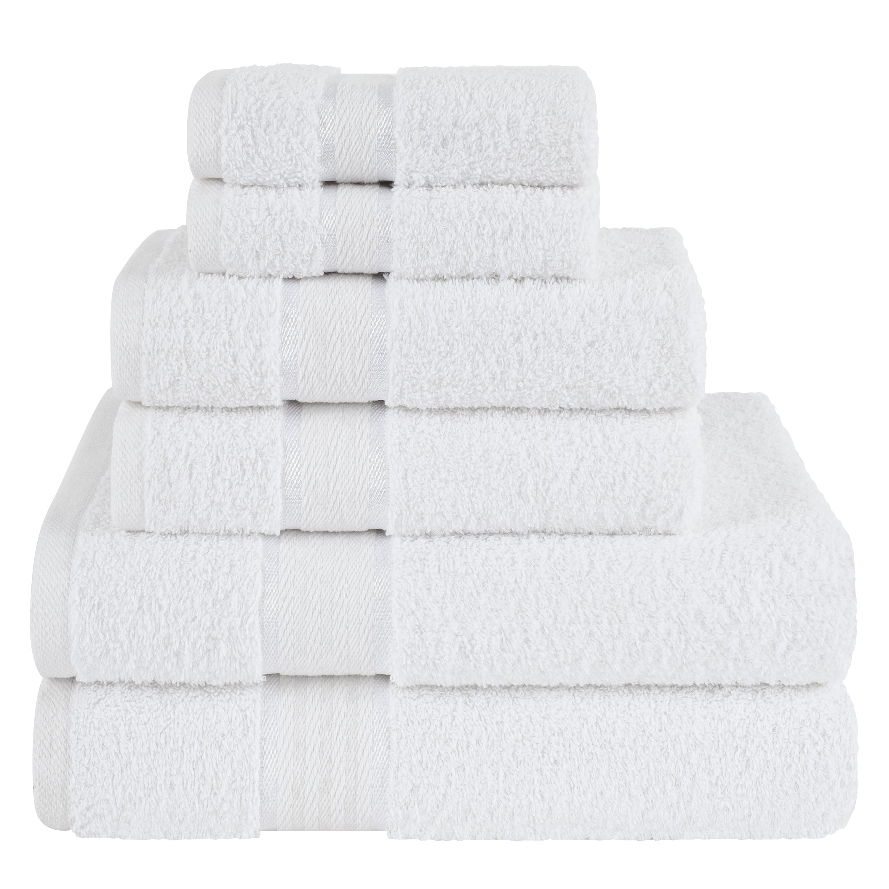 American-softlinen - Salem 6 Piece Turkish Cotton Luxury Towel Set - White - 0