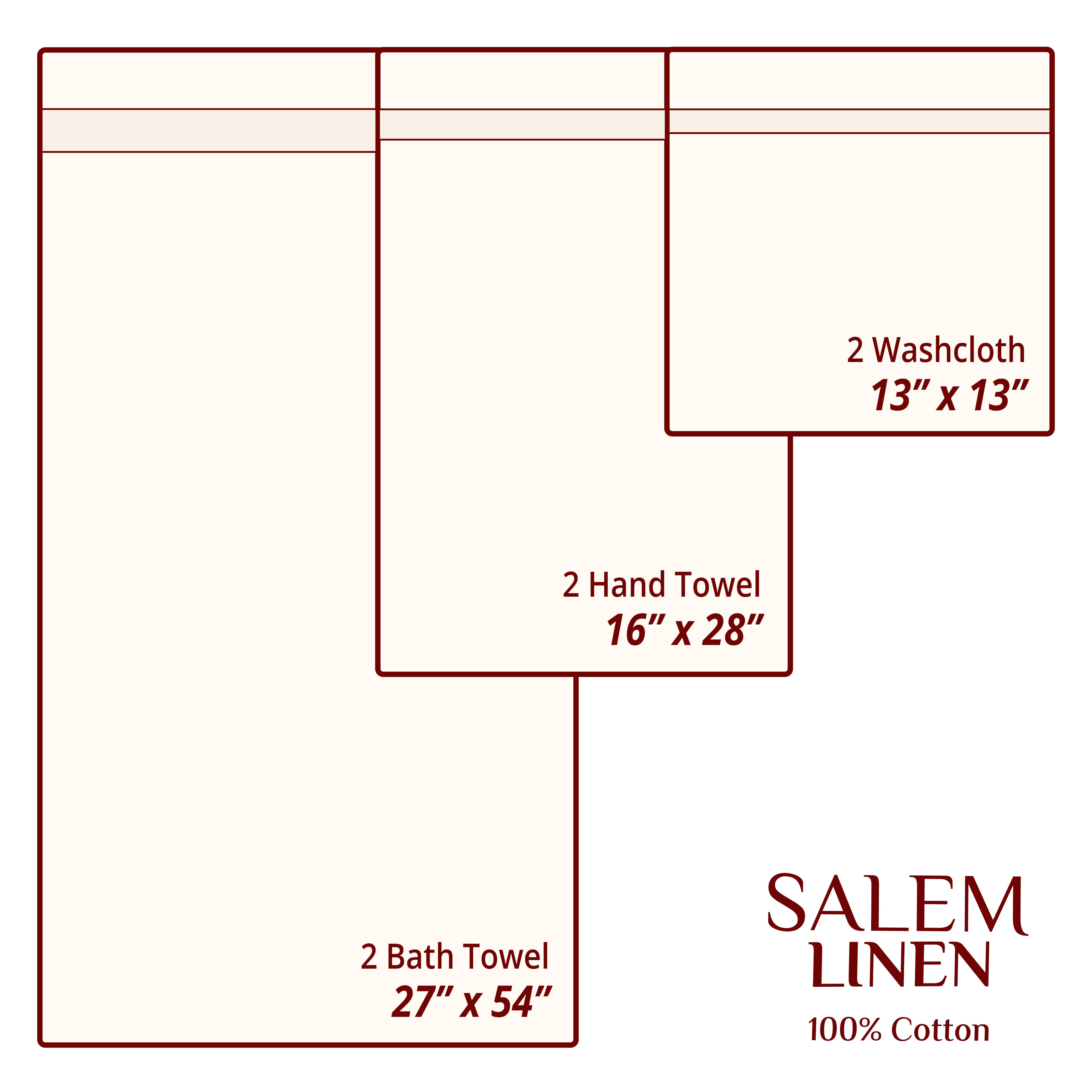 American-softlinen - Salem 6 Piece Turkish Cotton Luxury Towel Set - White - 3