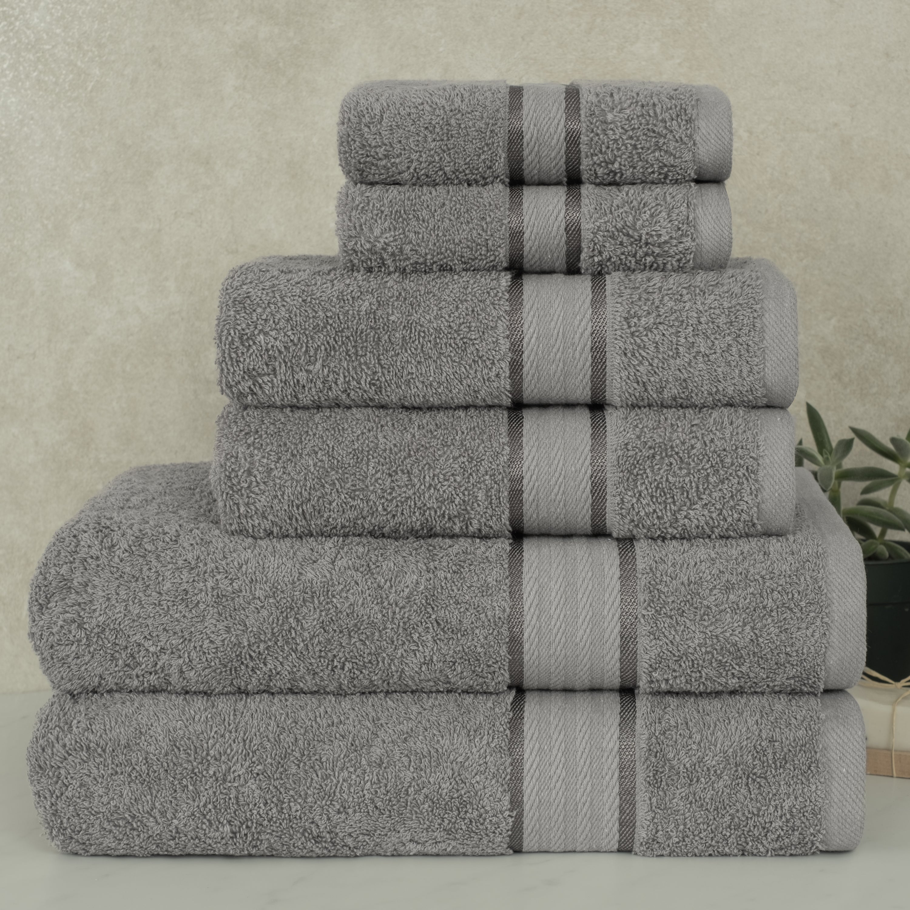 American-softlinen - Salem 6 Piece Turkish Cotton Luxury Towel Set - Gray - 5