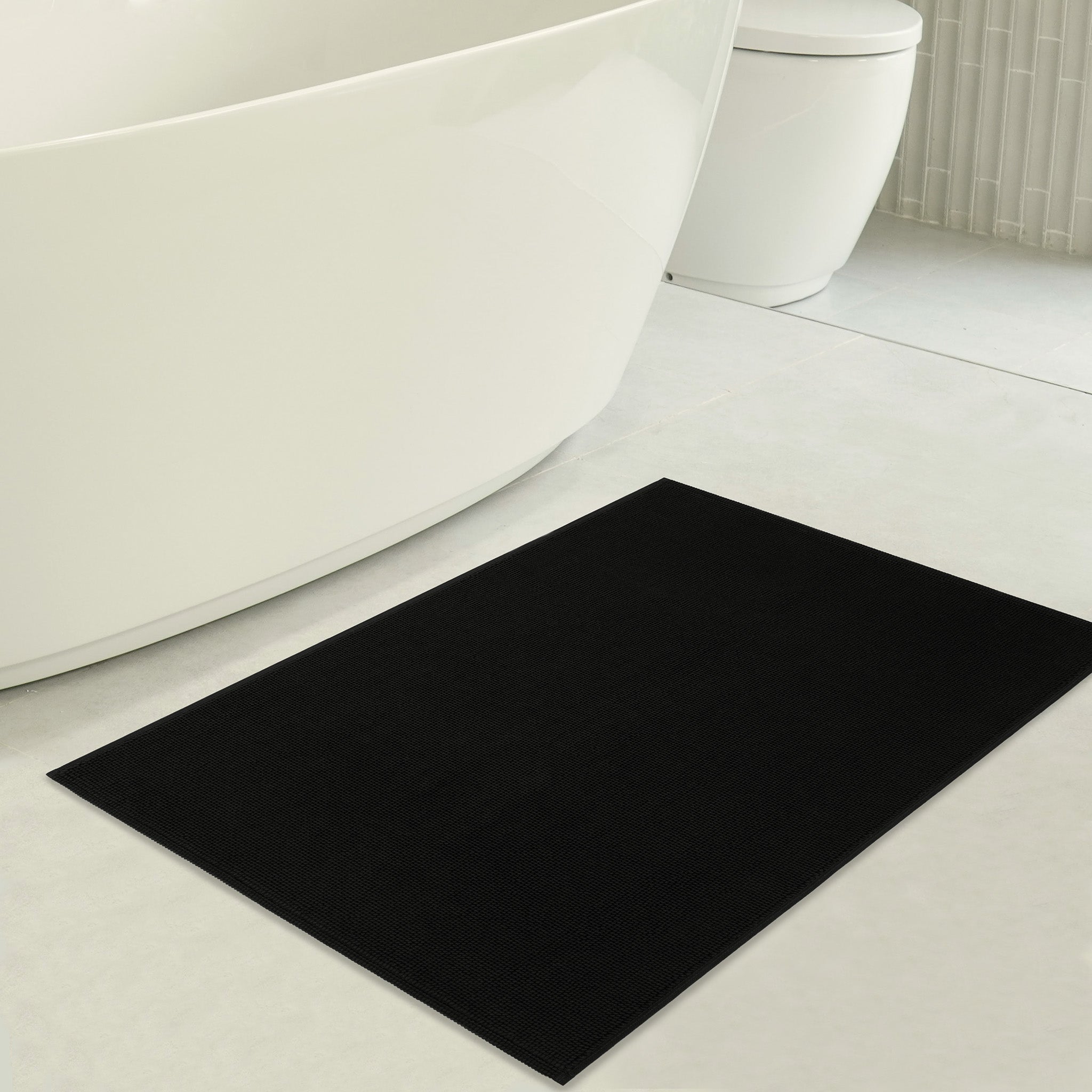 American-softlinen 100% Cotton Bath Mat Rugs, 17x24 inches Slip Resistant Bottom Base Bath Mats for Bathroom