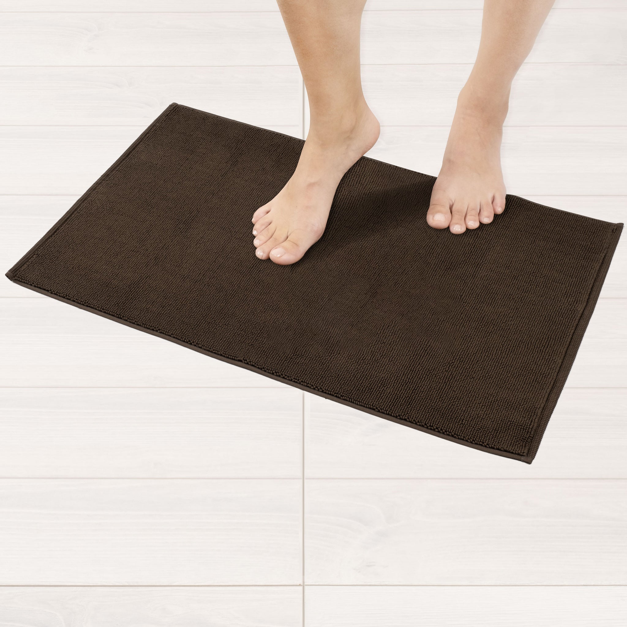 American-softlinen 100% Cotton Bath Mat Rugs, 17x24 inches Slip Resistant Bottom Base Bath Mats for Bathroom