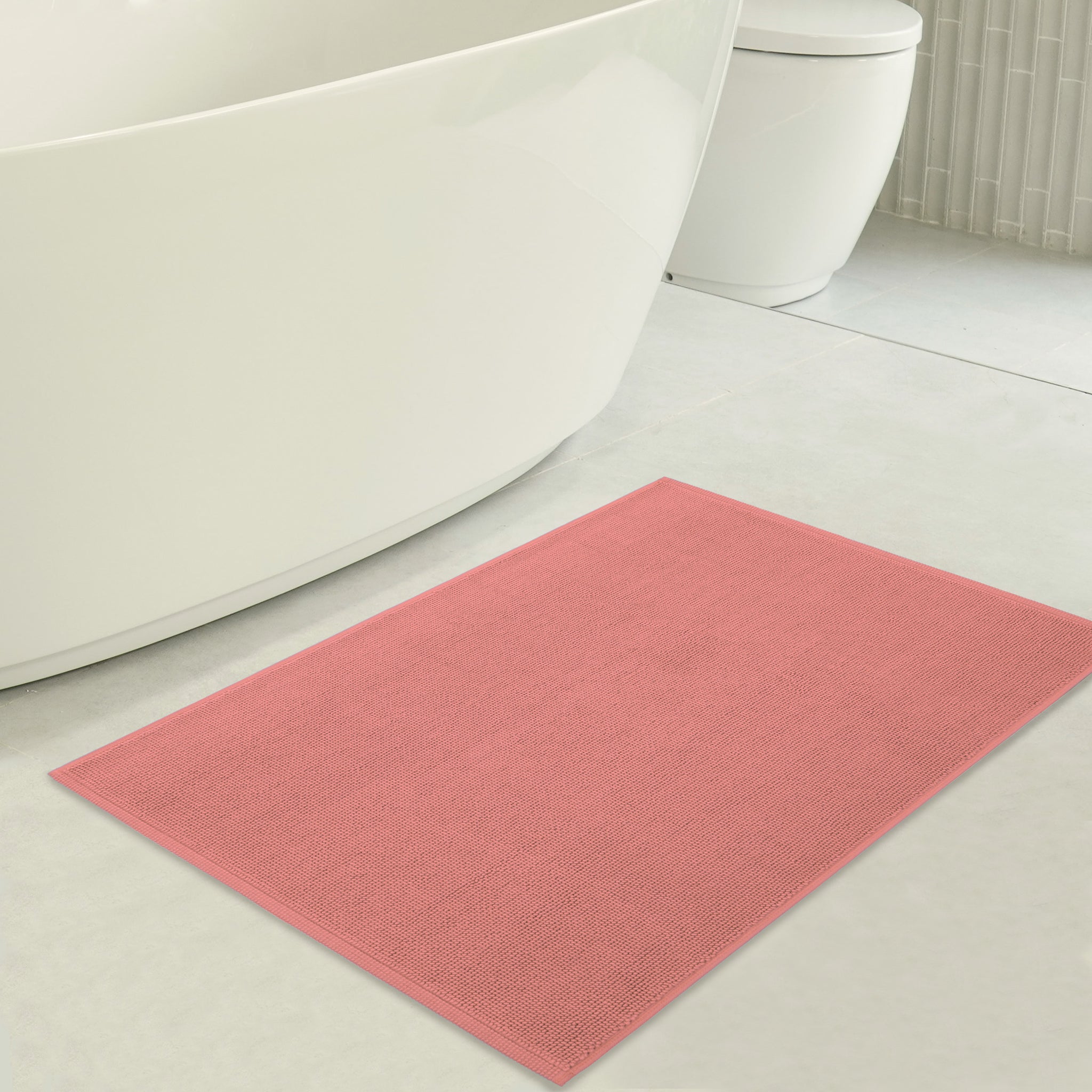 American-softlinen 100% Cotton Bath Mat Rugs, 17x24 inches Slip Resistant Bottom Base Bath Mats for Bathroom