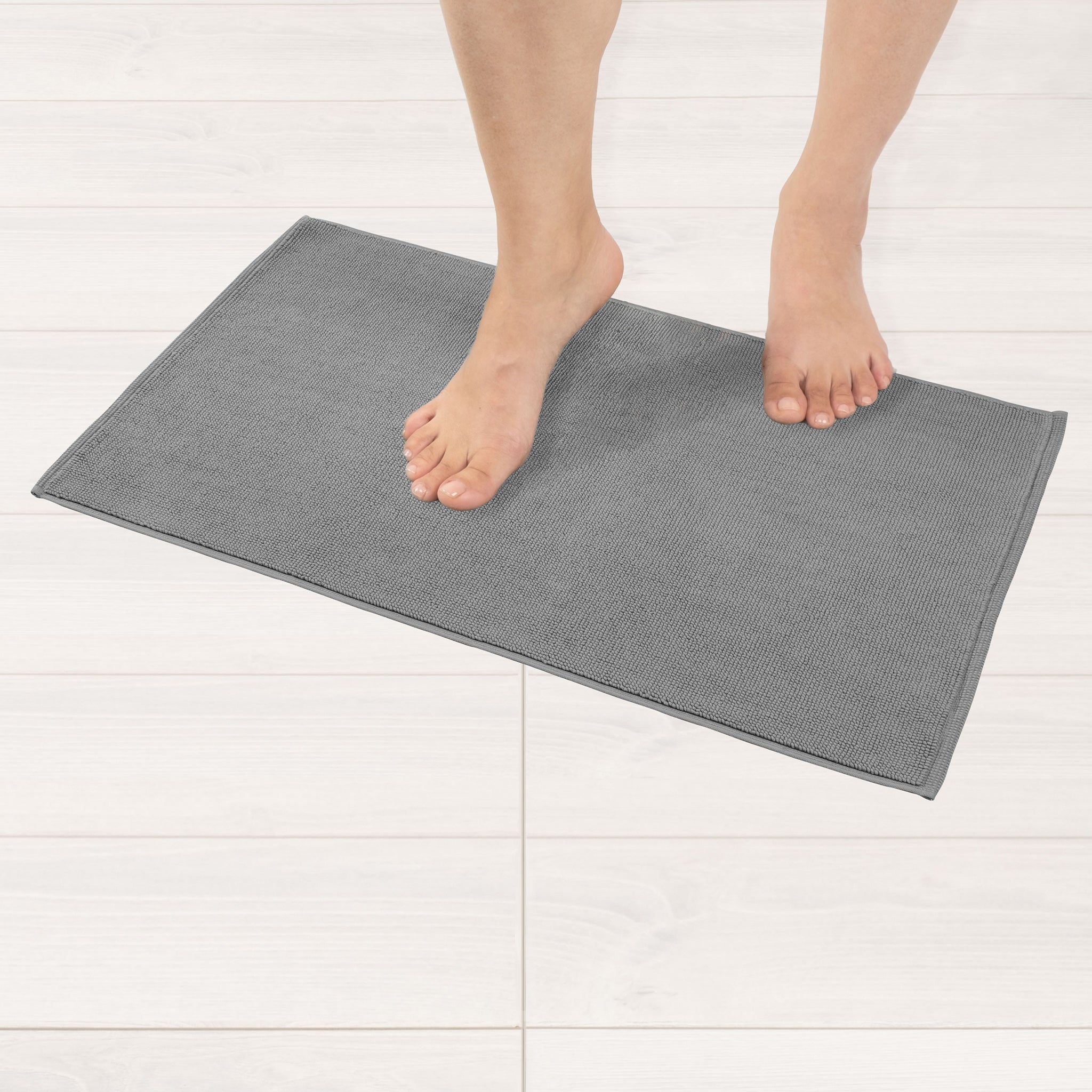 American-softlinen 100% Cotton Bath Mat Rugs, 17x24 inches Slip Resistant Bottom Base Bath Mats for Bathroom