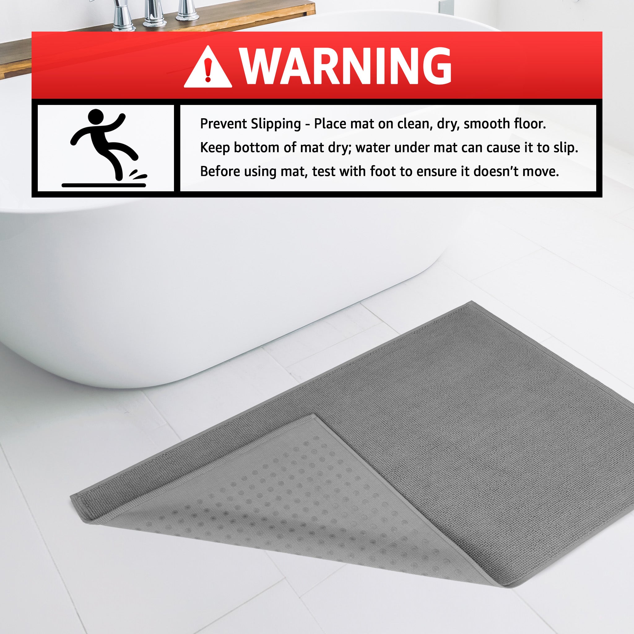 American-softlinen 100% Cotton Bath Mat Rugs, 17x24 inches Slip Resistant Bottom Base Bath Mats for Bathroom