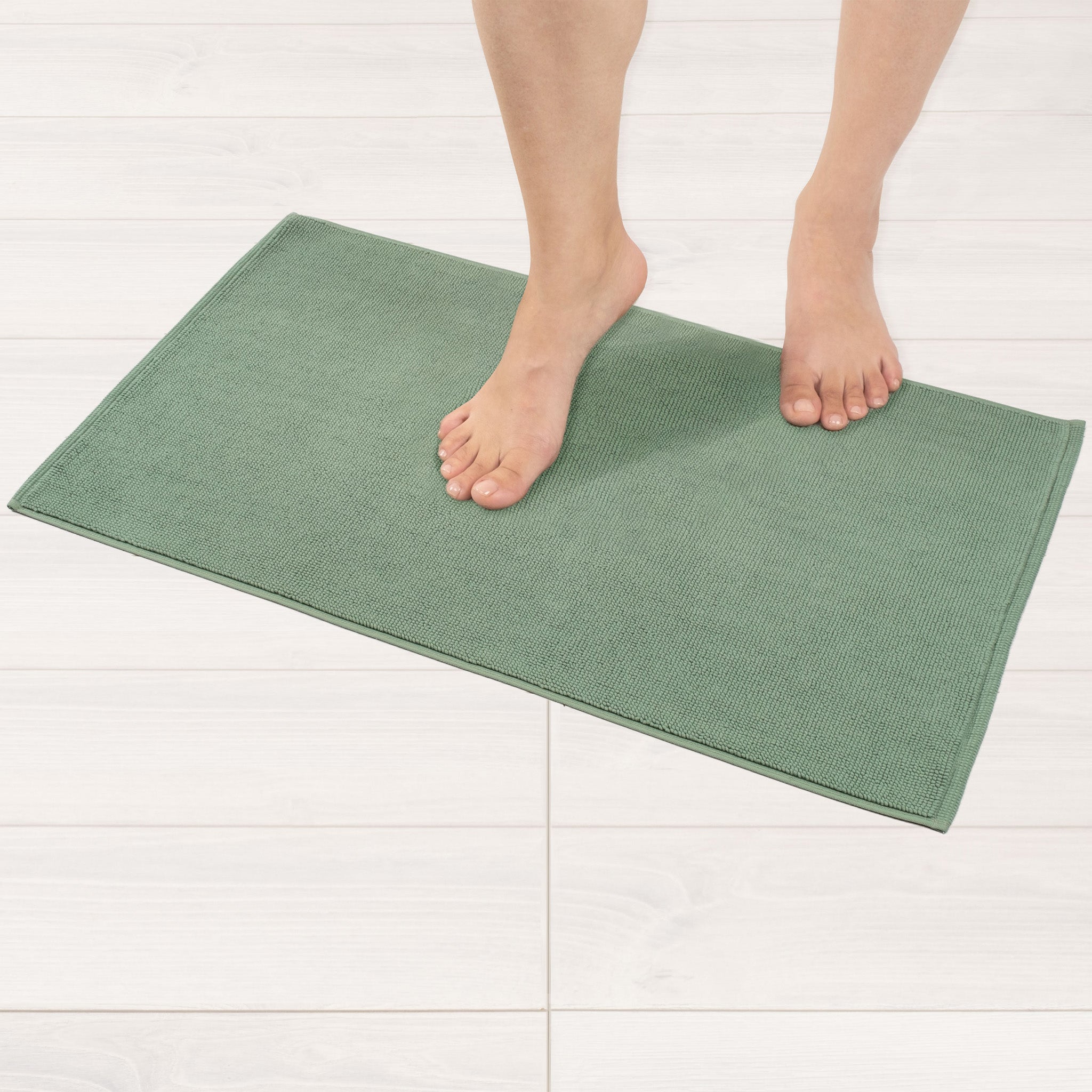 American-softlinen 100% Cotton Bath Mat Rugs, 17x24 inches Slip Resistant Bottom Base Bath Mats for Bathroom