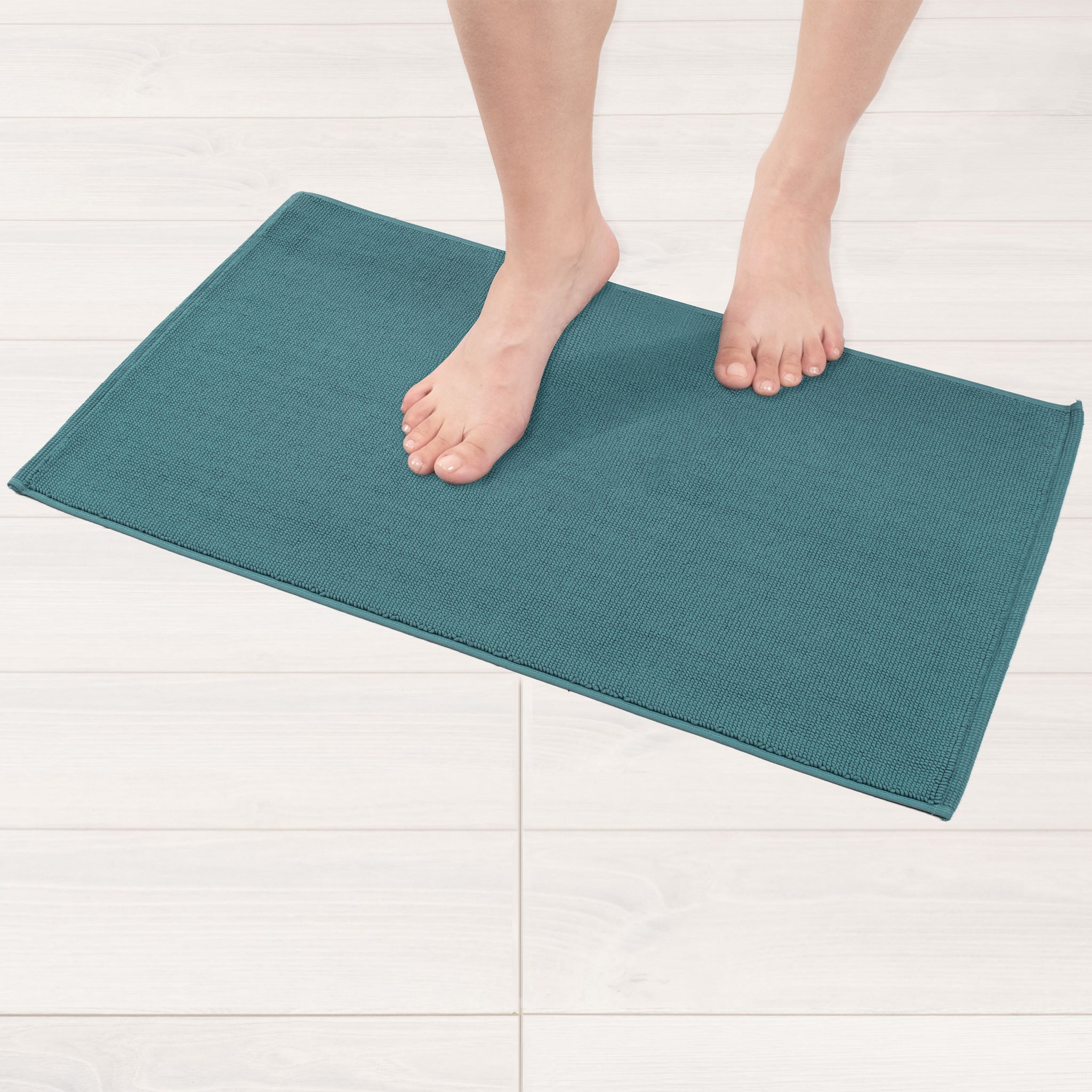 American-softlinen 100% Cotton Bath Mat Rugs, 17x24 inches Slip Resistant Bottom Base Bath Mats for Bathroom