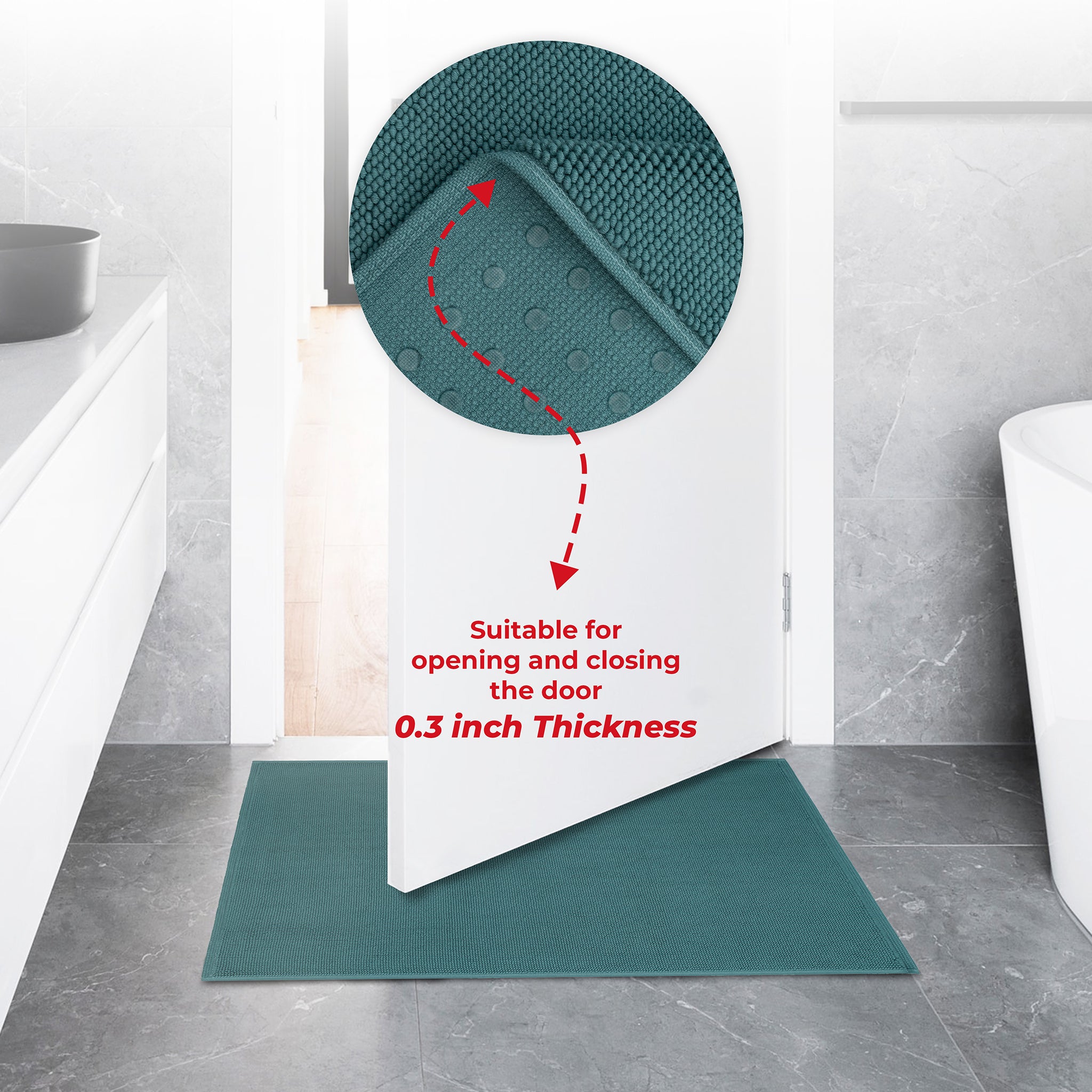 American-softlinen 100% Cotton Bath Mat Rugs, 17x24 inches Slip Resistant Bottom Base Bath Mats for Bathroom