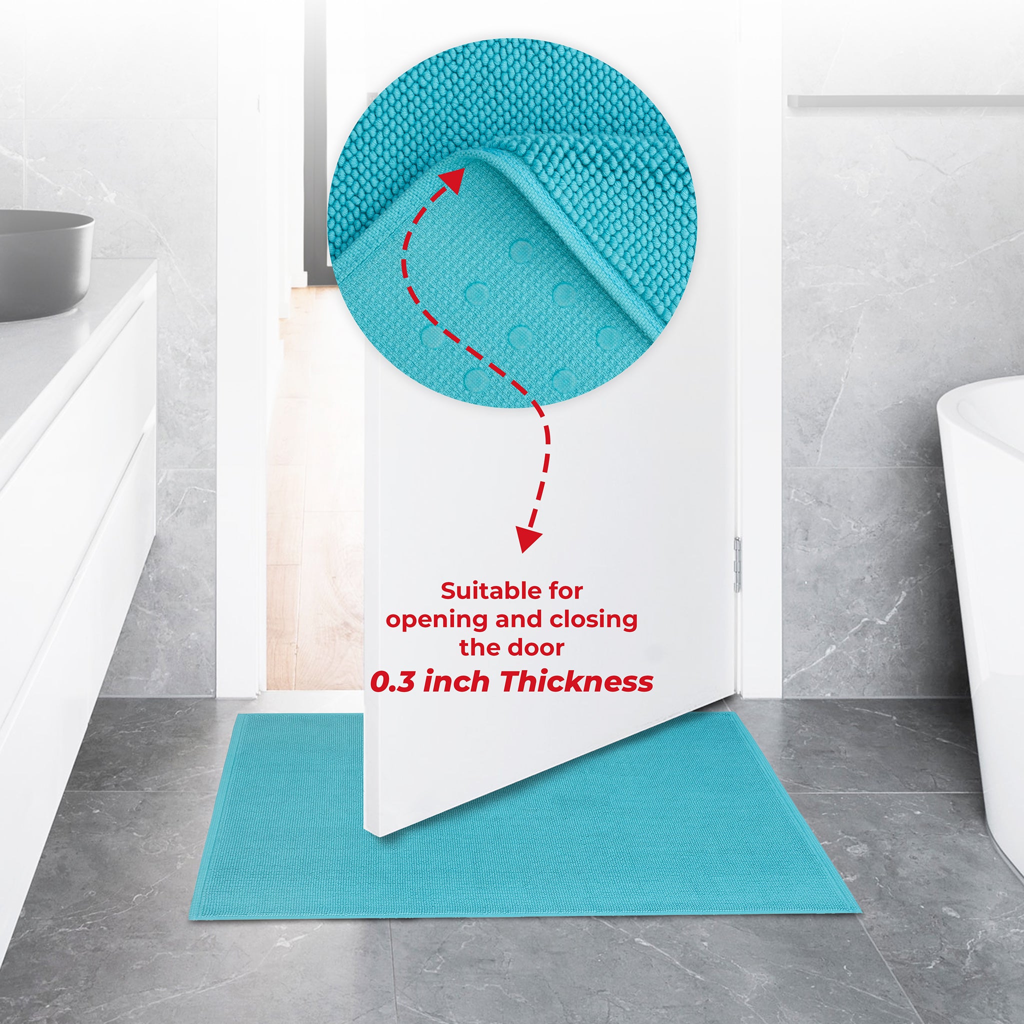 American-softlinen 100% Cotton Bath Mat Rugs, 17x24 inches Slip Resistant Bottom Base Bath Mats for Bathroom