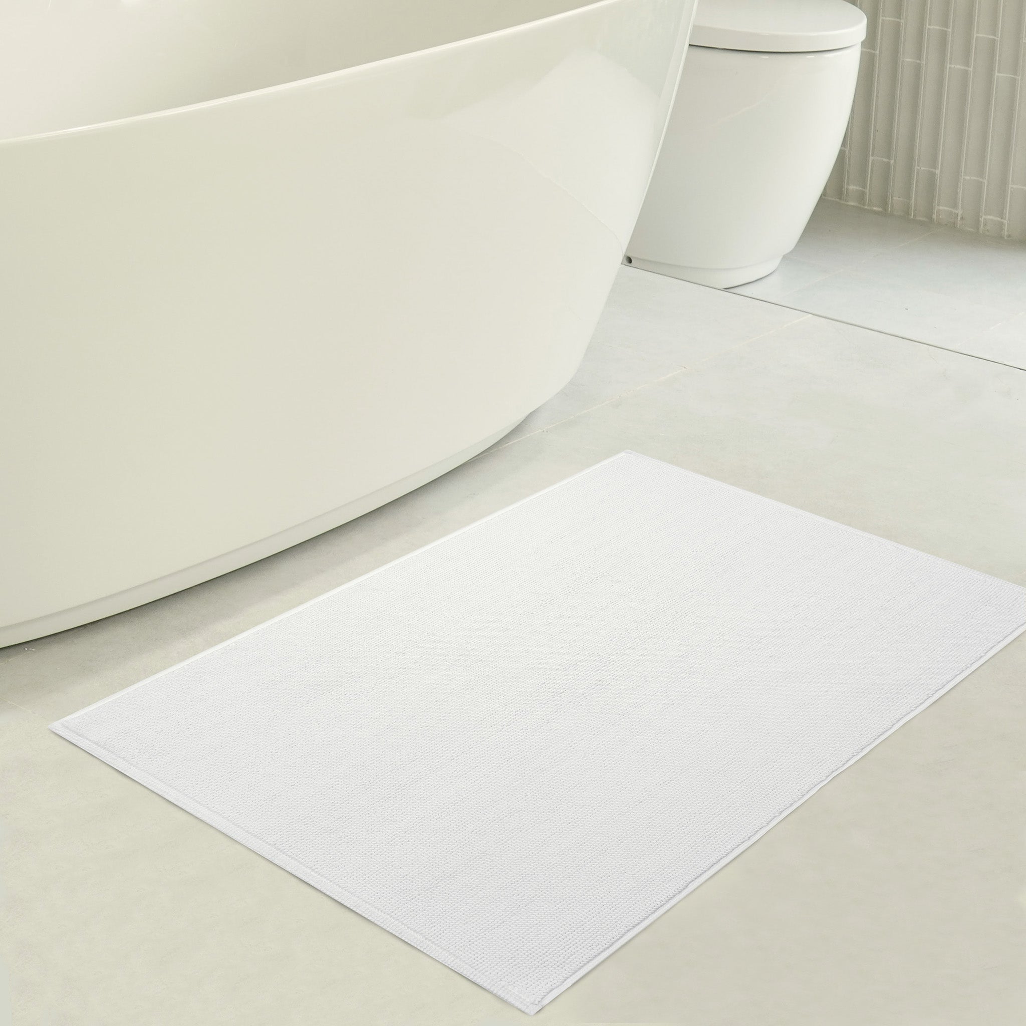 American-softlinen 100% Cotton Bath Mat Rugs, 17x24 inches Slip Resistant Bottom Base Bath Mats for Bathroom