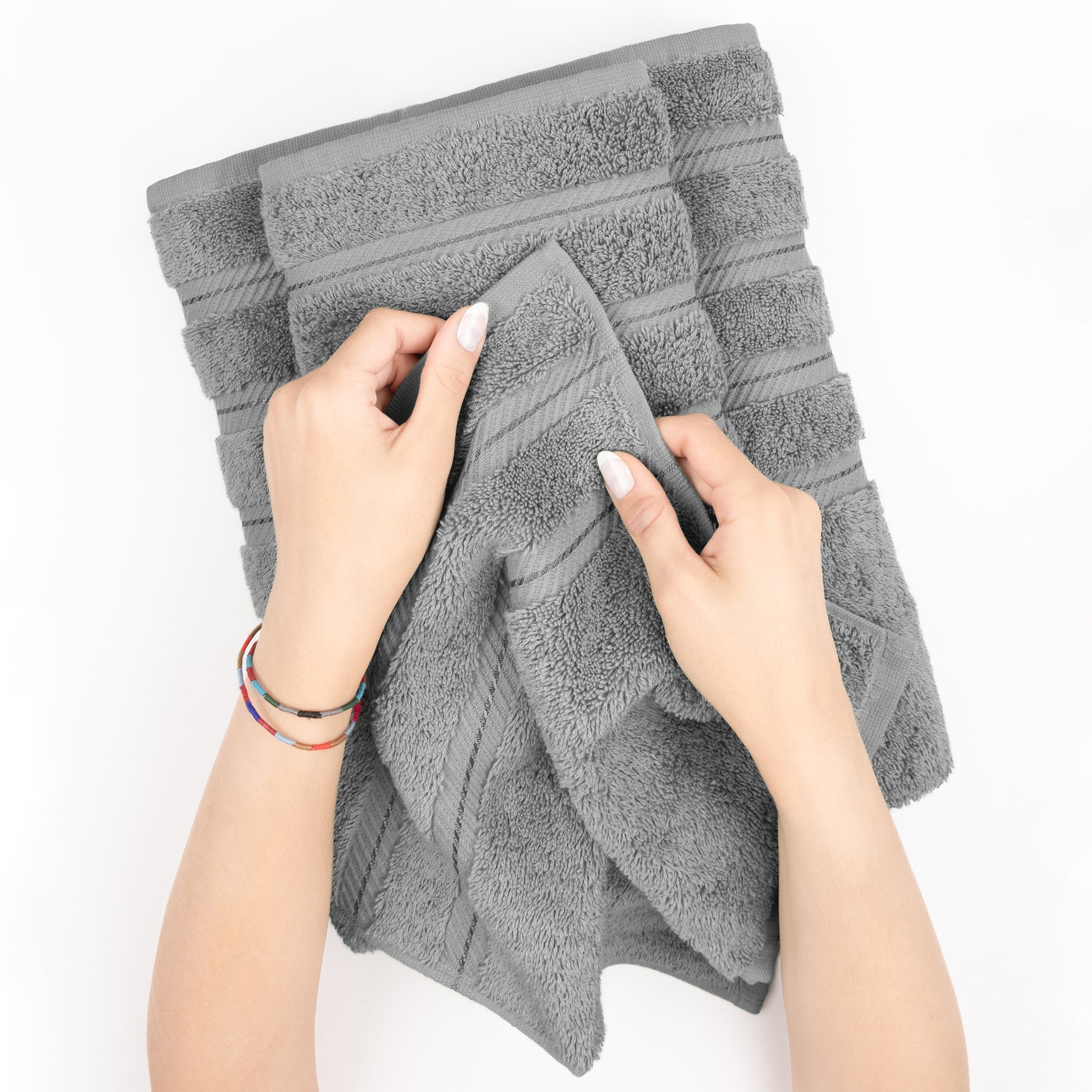 American-softlinen 3 Piece Best Bath Towels Set 100% Cotton Turkish Towels with 20 Different Colors Rockridge-Gray-5