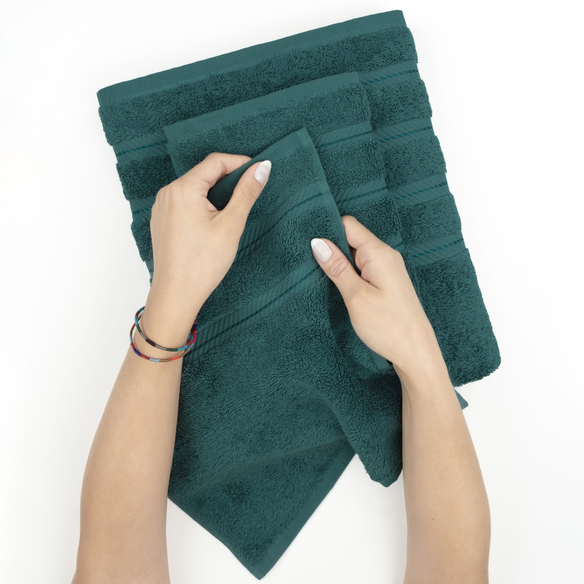 American-softlinen 3 Piece Best Bath Towels Set 100% Cotton Turkish Towels with 20 Different Colors Teal-5
