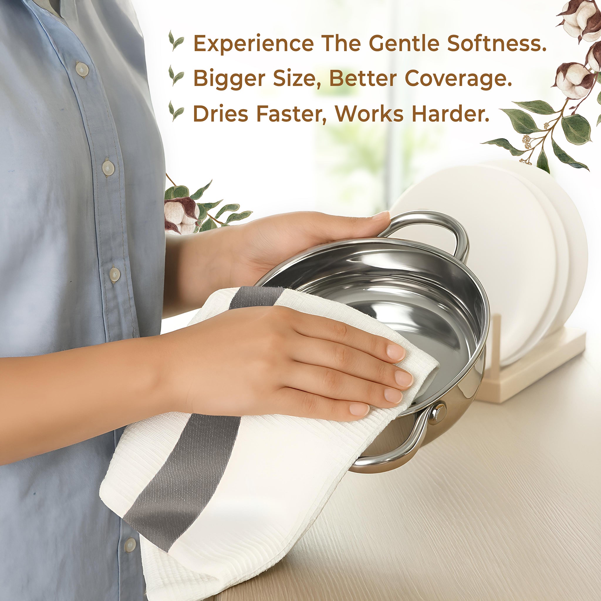 American-softlinen 4 Packed Dish Towels, 100% Cotton Dish Cloths for Kitchen (BEST PRICE💖 )
