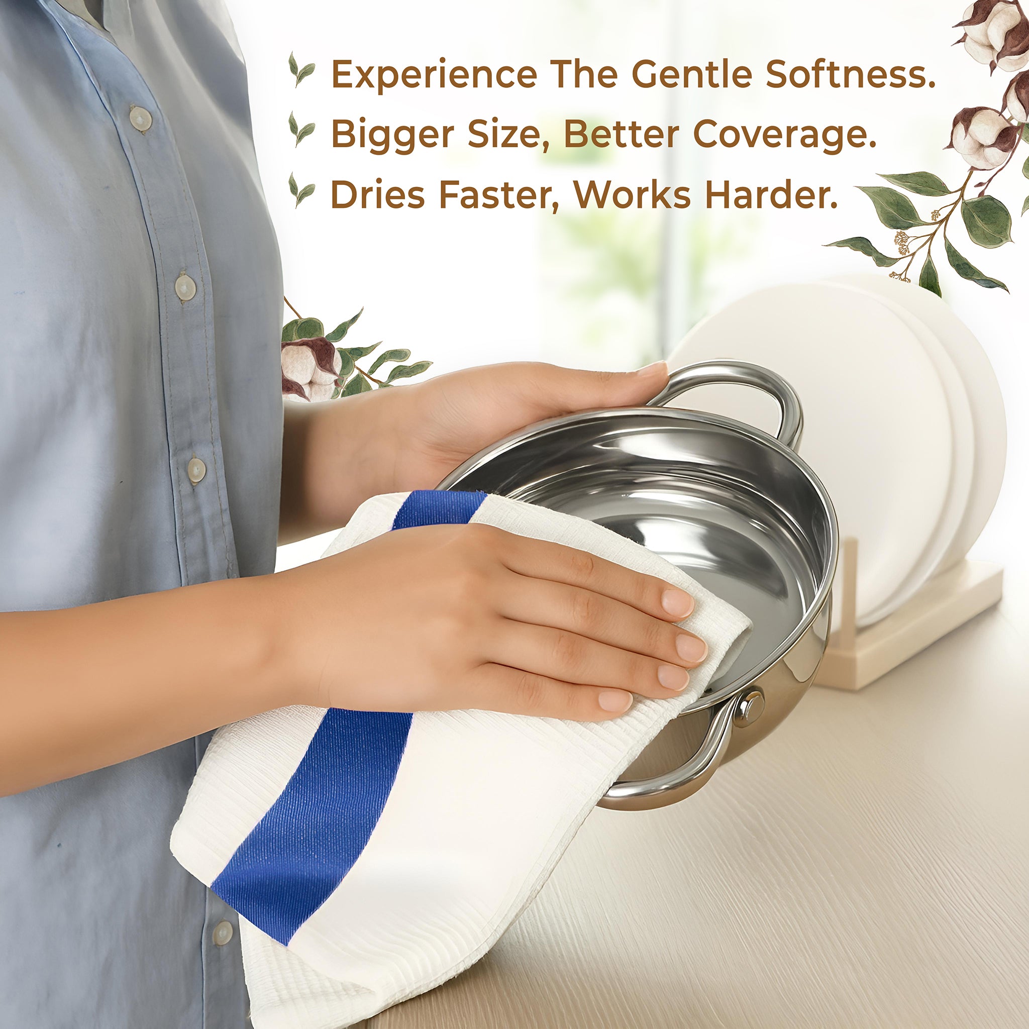 American-softlinen 4 Packed Dish Towels, 100% Cotton Dish Cloths for Kitchen (BEST PRICE💖 )