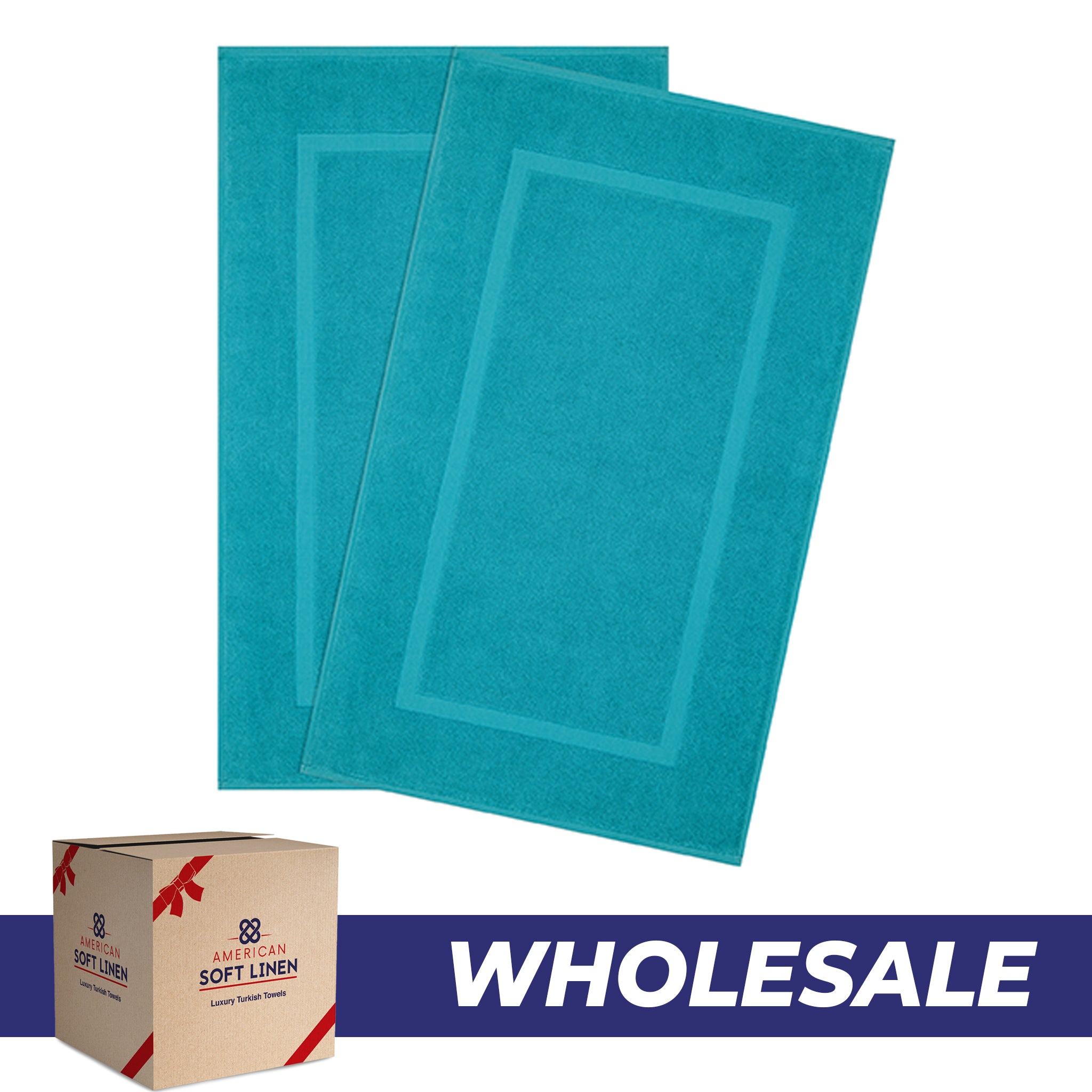 American-softlinen Bekos 100% Cotton Bath Mat Set, 2 Piece 20x34 inches Wholesale Bath Rugs for Bathroom