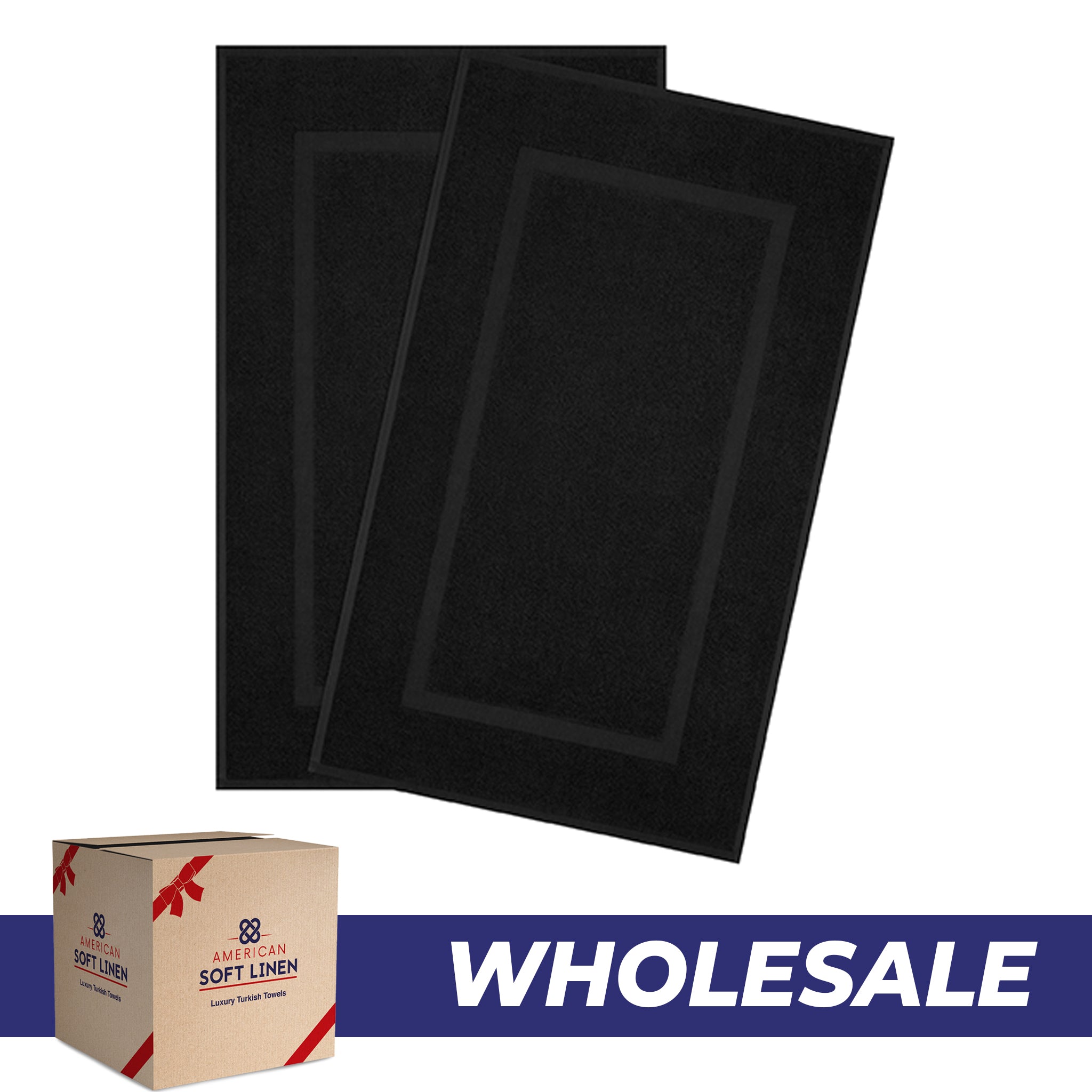 American-softlinen Bekos 100% Cotton Bath Mat Set, 2 Piece 20x34 inches Wholesale Bath Rugs for Bathroom