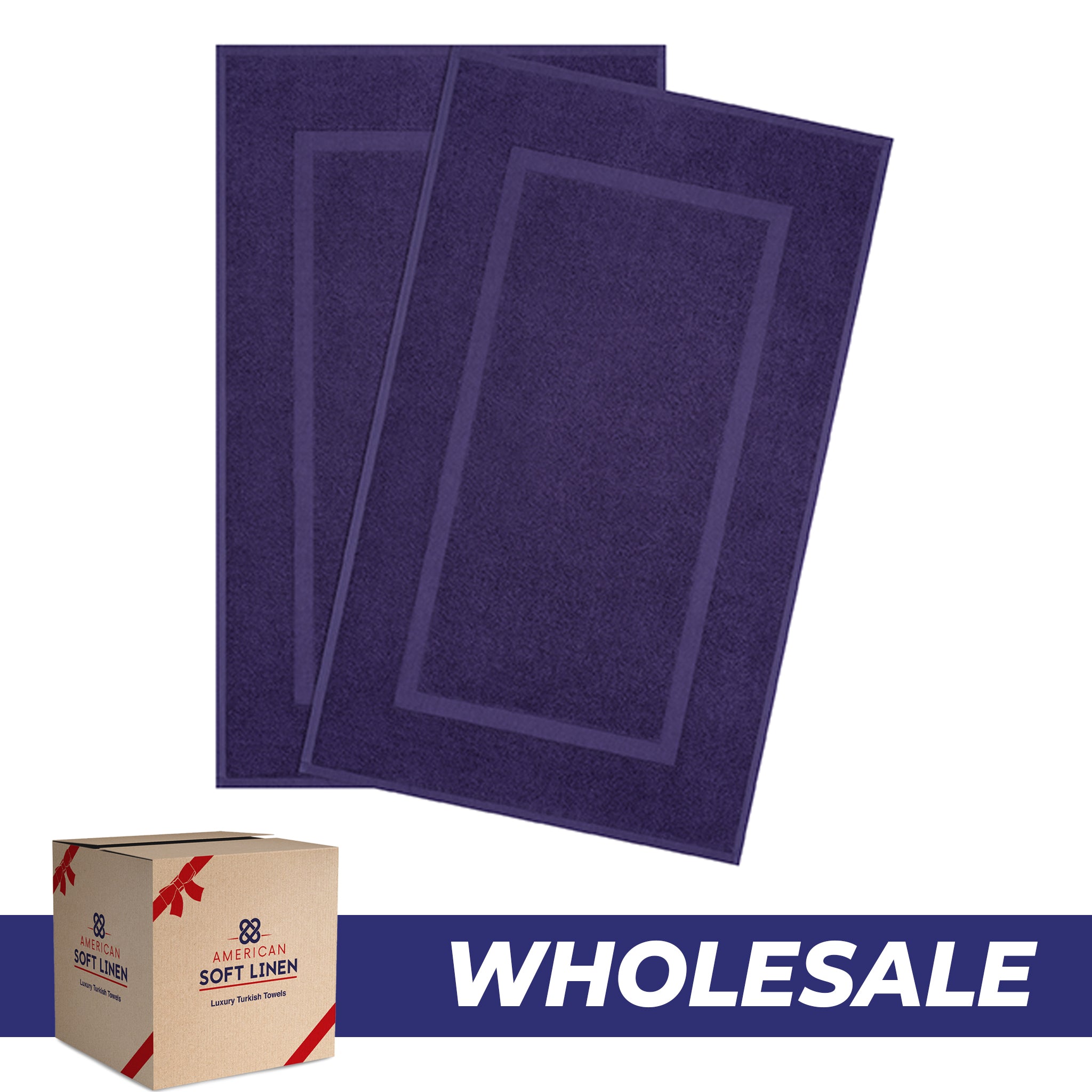 American-softlinen Bekos 100% Cotton Bath Mat Set, 2 Piece 20x34 inches Wholesale Bath Rugs for Bathroom