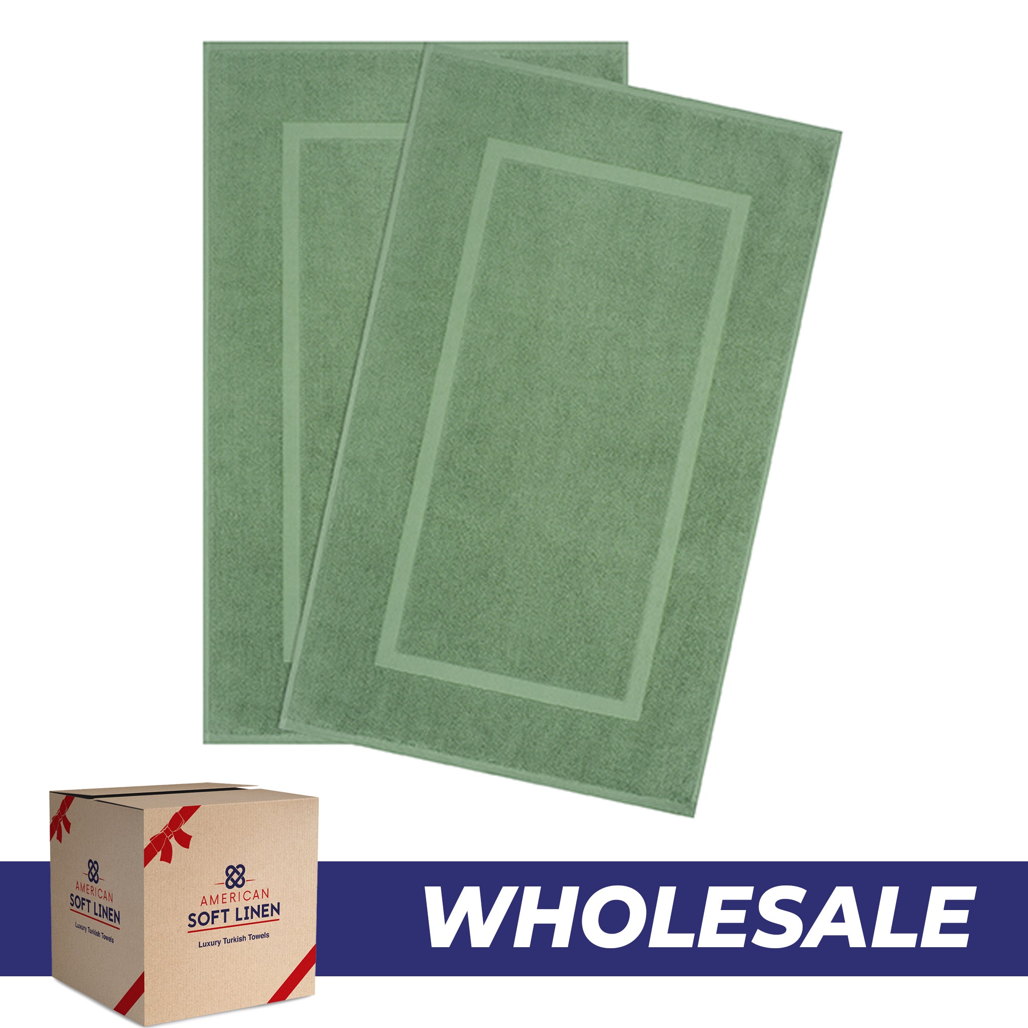 American-softlinen Bekos 100% Cotton Bath Mat Set, 2 Piece 20x34 inches Wholesale Bath Rugs for Bathroom