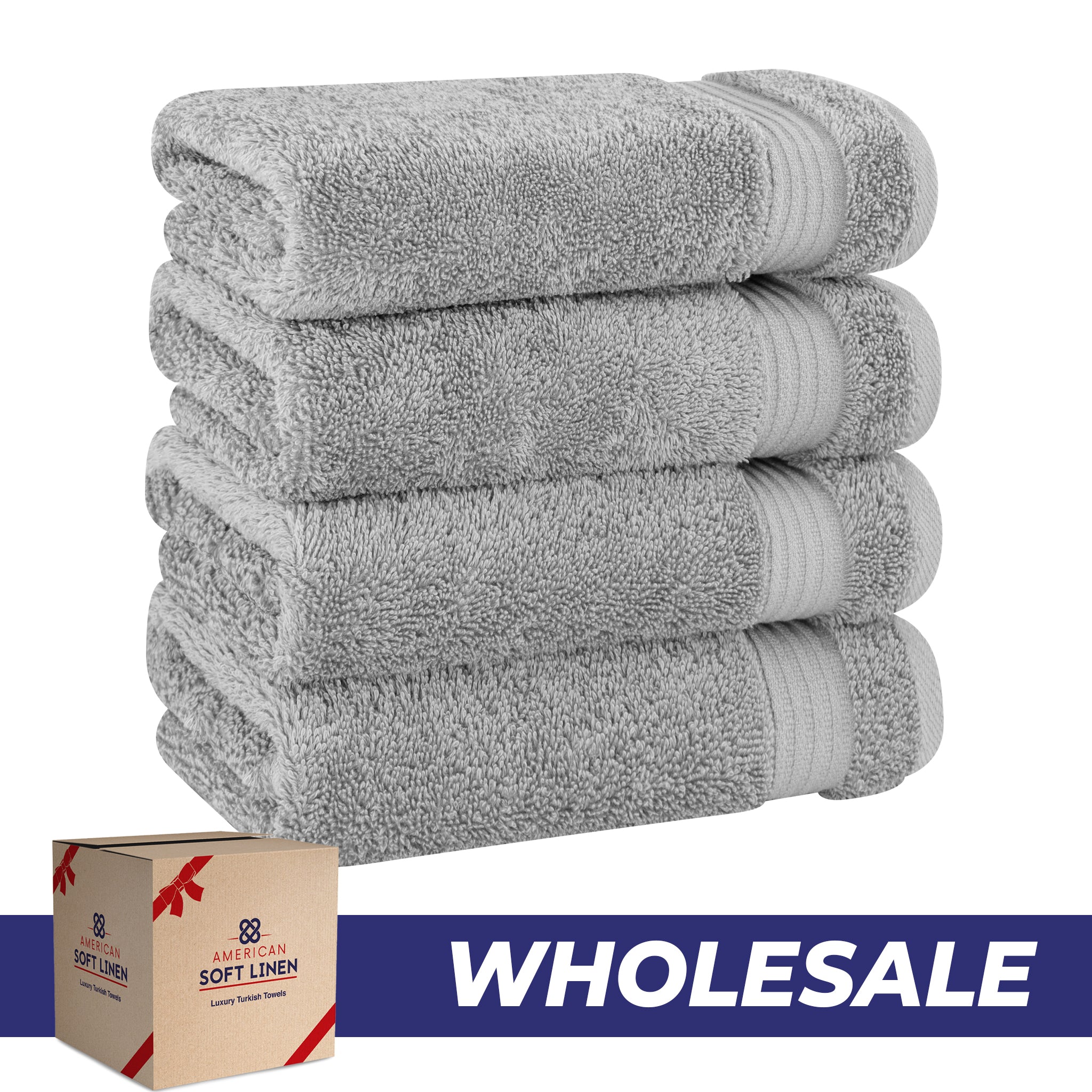 American-softlinen Bekos 100% Cotton Turkish 4-Piece Hand Towel Sets, Wholesale Luxury Hand Towels