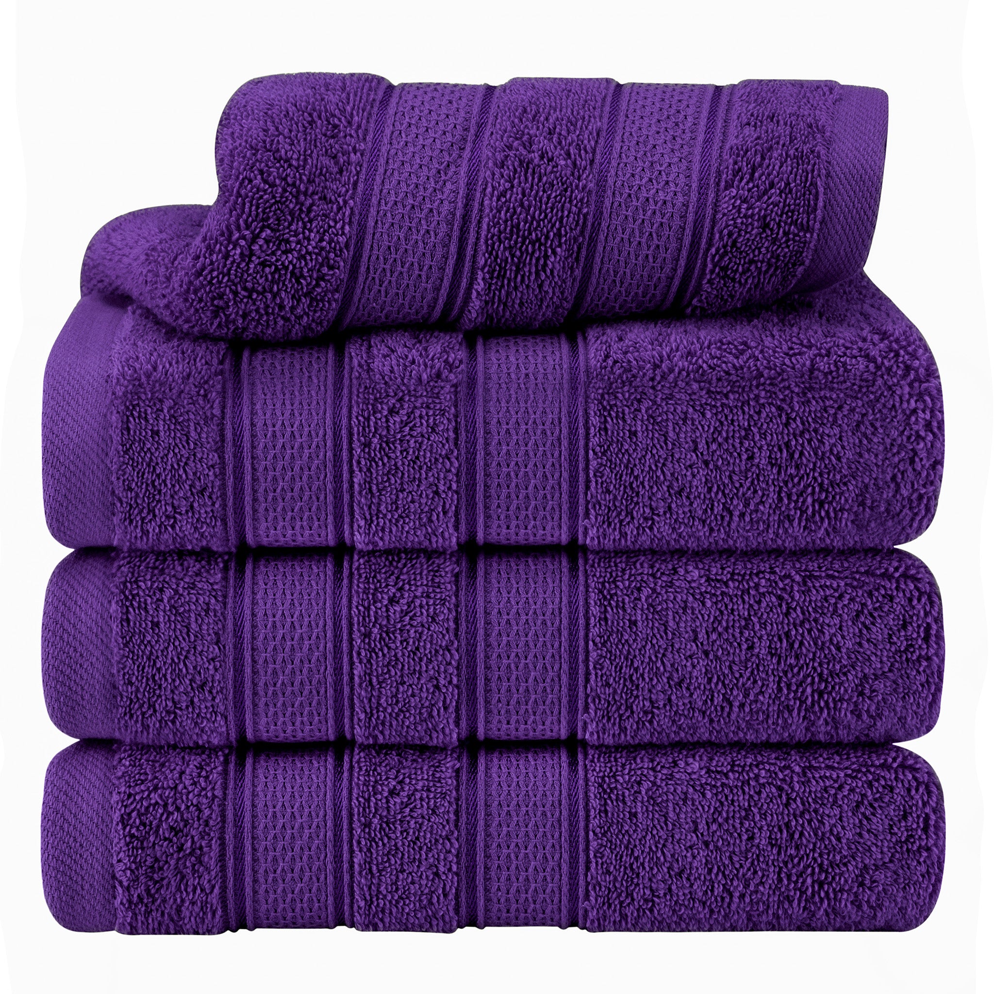 American-softlinen Salem 4-Pack Hand Towel Sets, 100% Cotton Luxury Turkish Towels, Super Soft, Absorbent, Premium Hand Towels - Purple 1