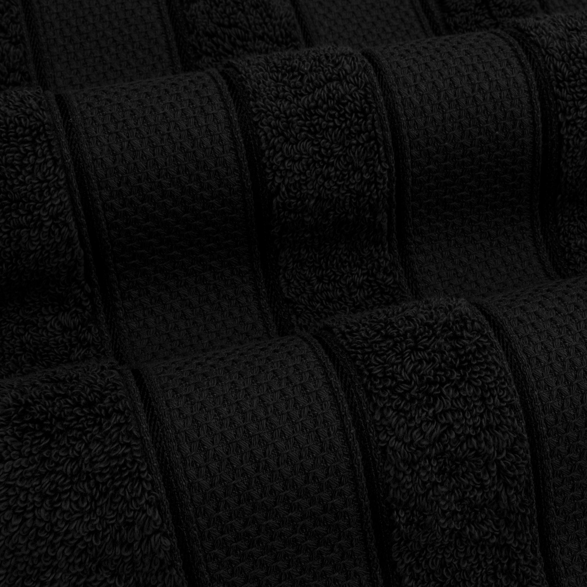 American-softlinen Salem 4-Pack Hand Towel Sets, 100% Cotton Luxury Turkish Towels, Super Soft, Absorbent, Premium Hand Towels - Black 3