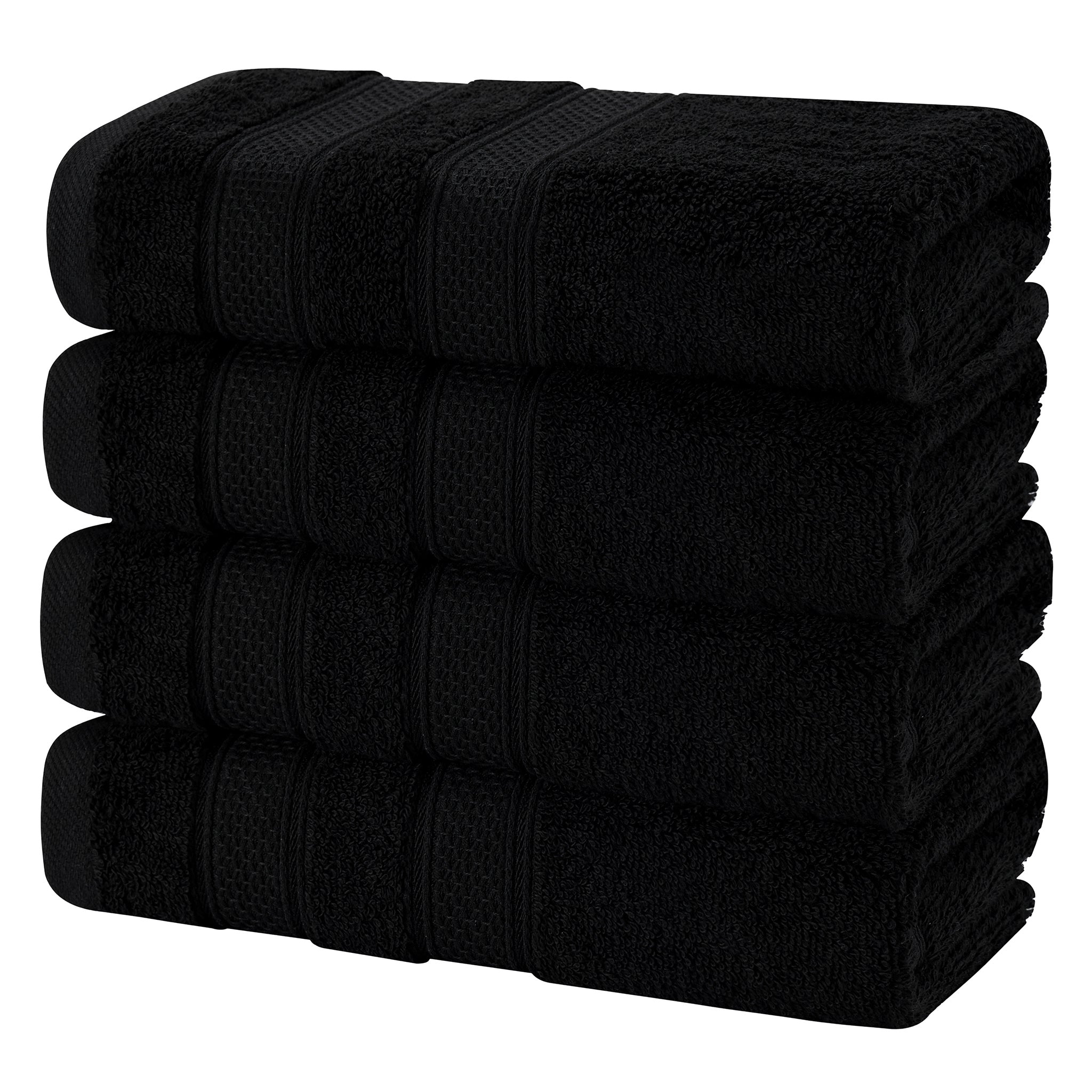 American-softlinen Salem 4-Pack Hand Towel Sets, 100% Cotton Luxury Turkish Towels, Super Soft, Absorbent, Premium Hand Towels - Black 5