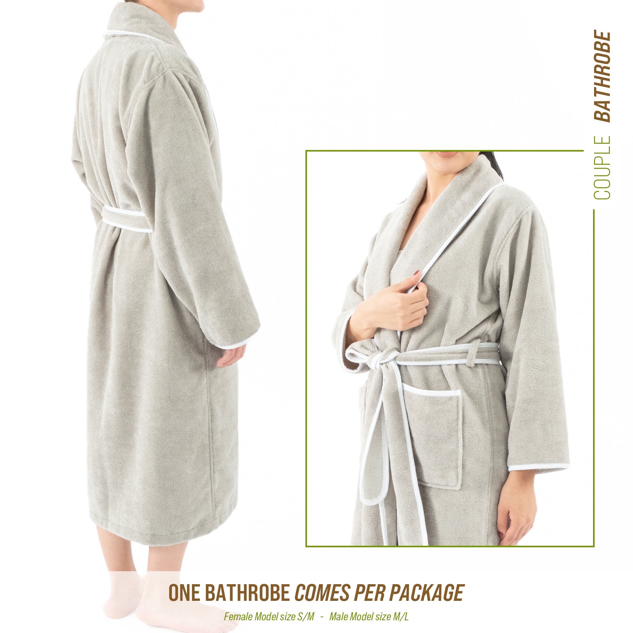 American-softlinen Triga - Bamboo Robes for Women and Men, Unisex Plush Spa Lounging Bathrobe, 1 Piece Cozy Robe for Couples After Shower