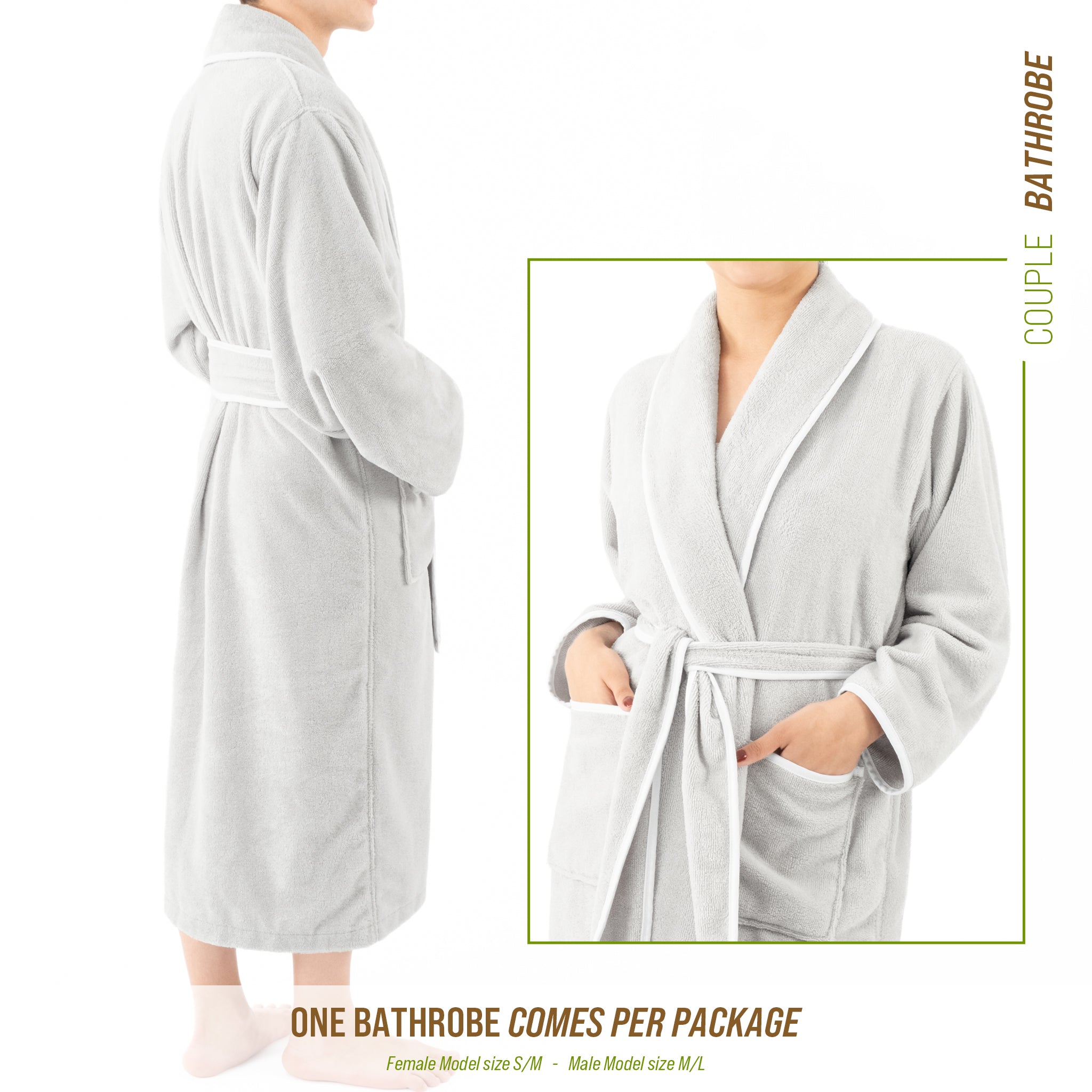American-softlinen Triga - Bamboo Robes for Women and Men, Unisex Plush Spa Lounging Bathrobe, 1 Piece Cozy Robe for Couples After Shower