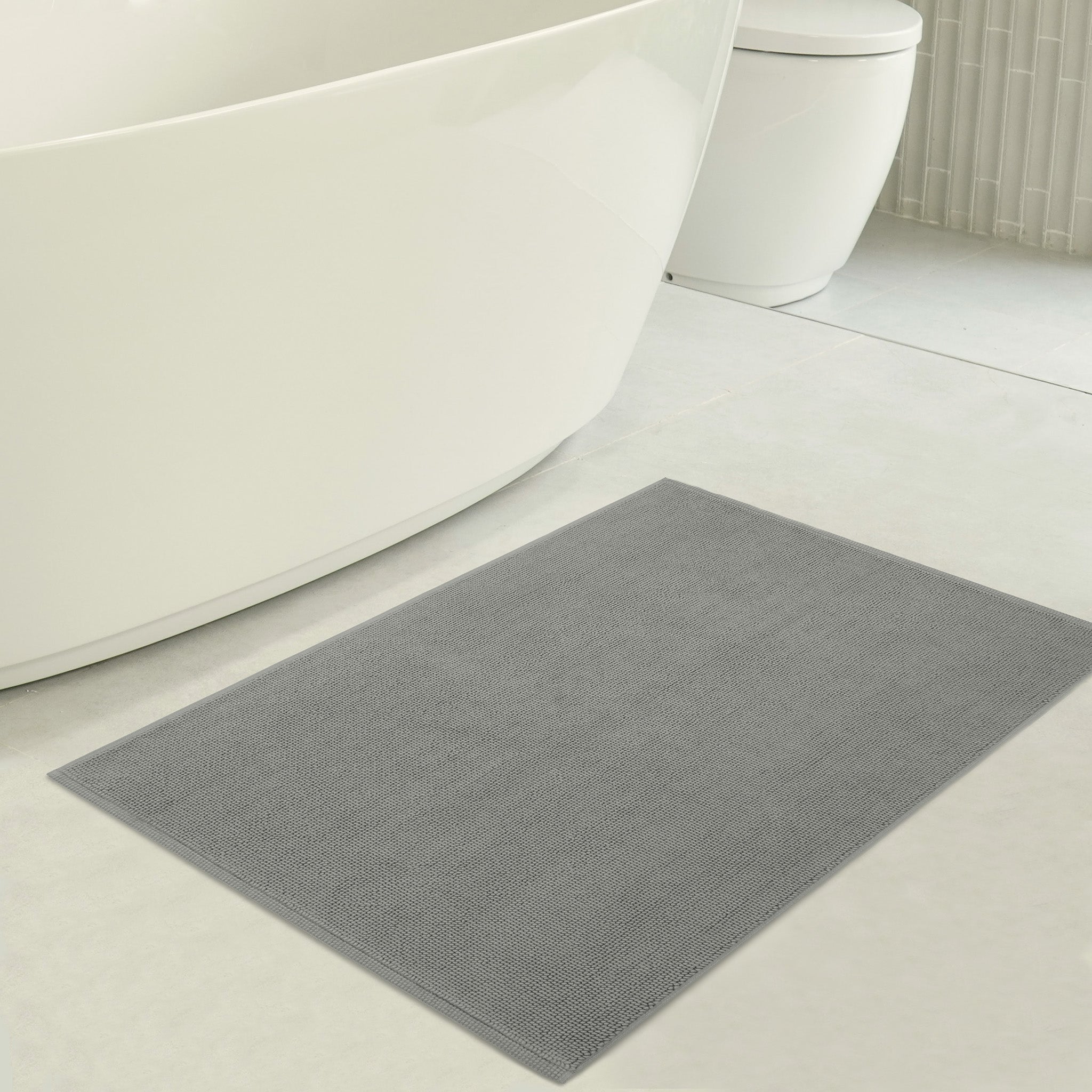 American-softlinen 100% Cotton Non-Slip 17x24 Inch Bath Rug Wholesale rockridge-gray-3