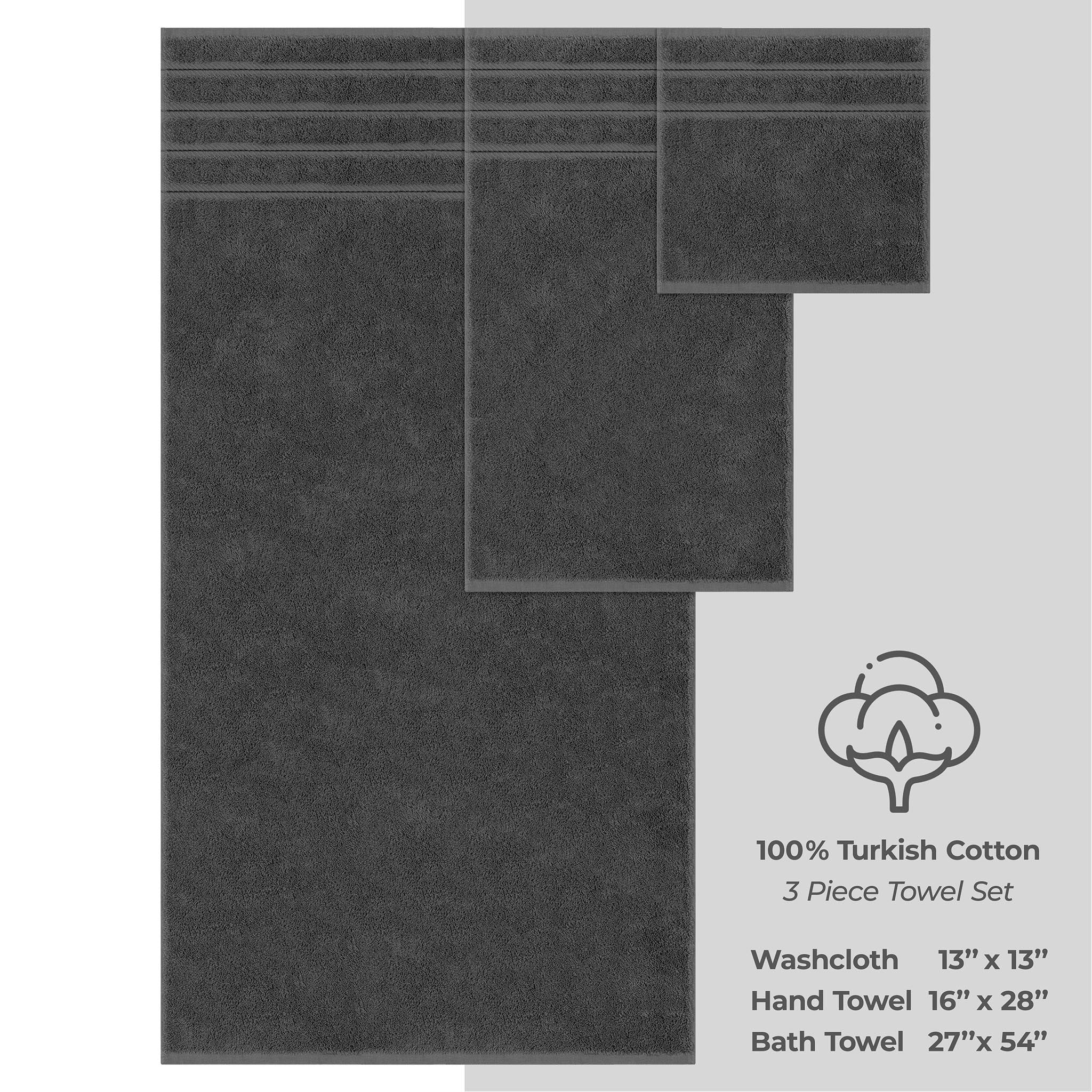 American-softlinen 3 Piece Luxury Hotel Towel Set 20 set case pack gray-4