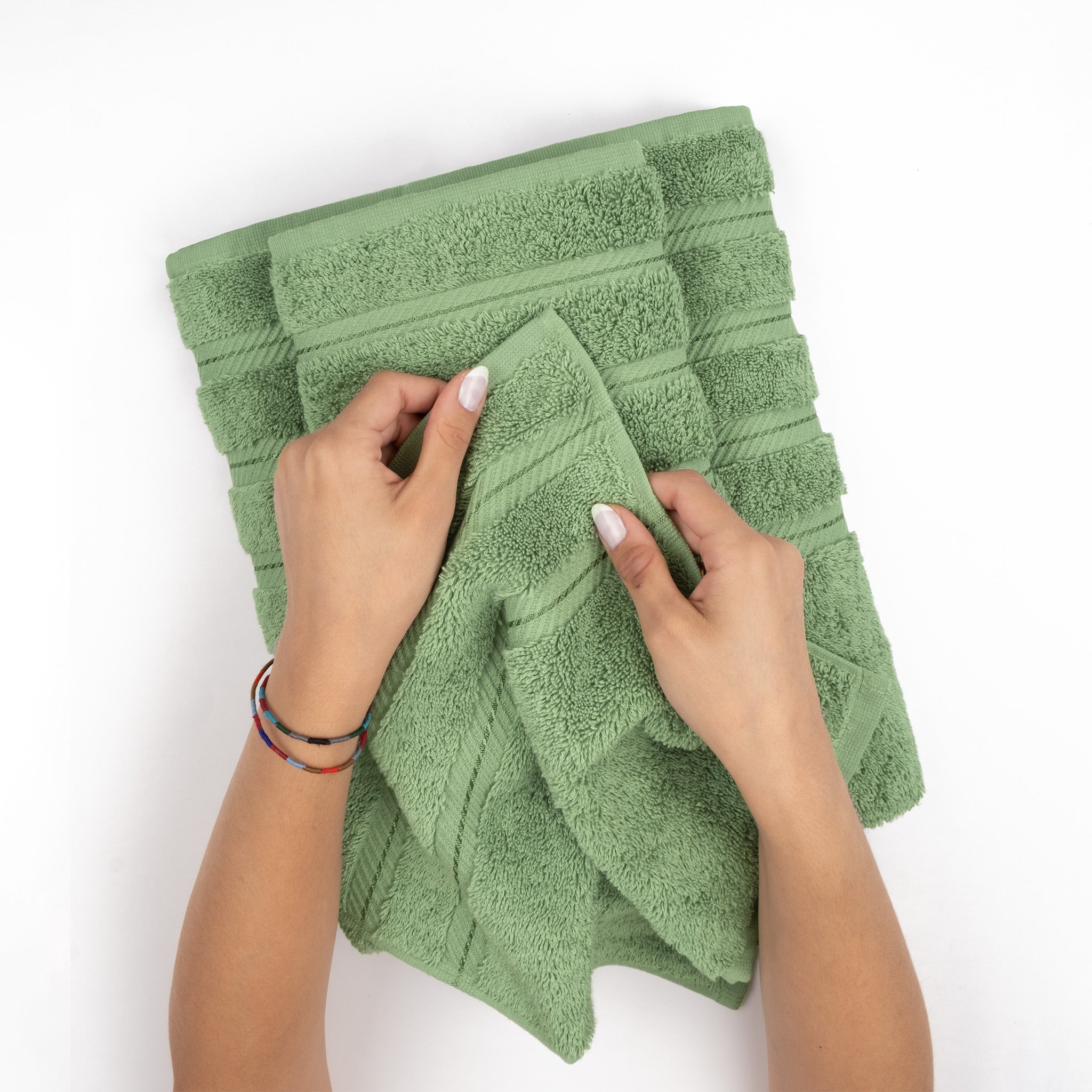 American-softlinen 3 Piece Luxury Hotel Towel Set 20 set case pack sage-green-5