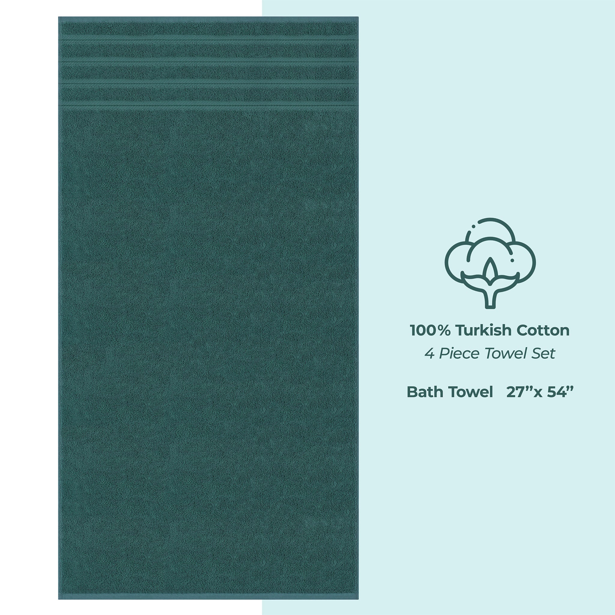 American-softlinen 100% Turkish Cotton 4 Pack Bath Towel Set Wholesale colonial-blue-4