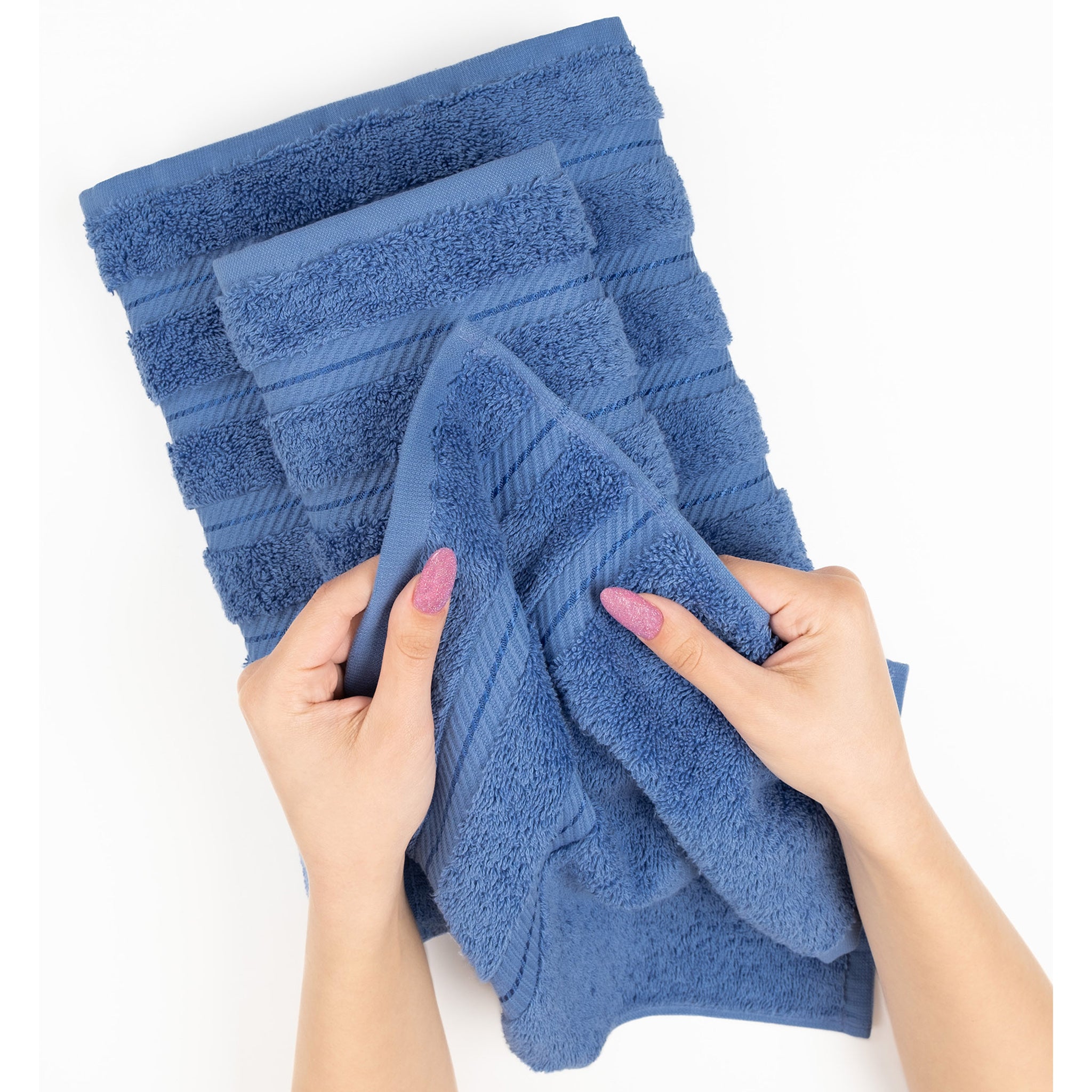 American-softlinen 100% Turkish Cotton 4 Pack Bath Towel Set Wholesale electric-blue-5