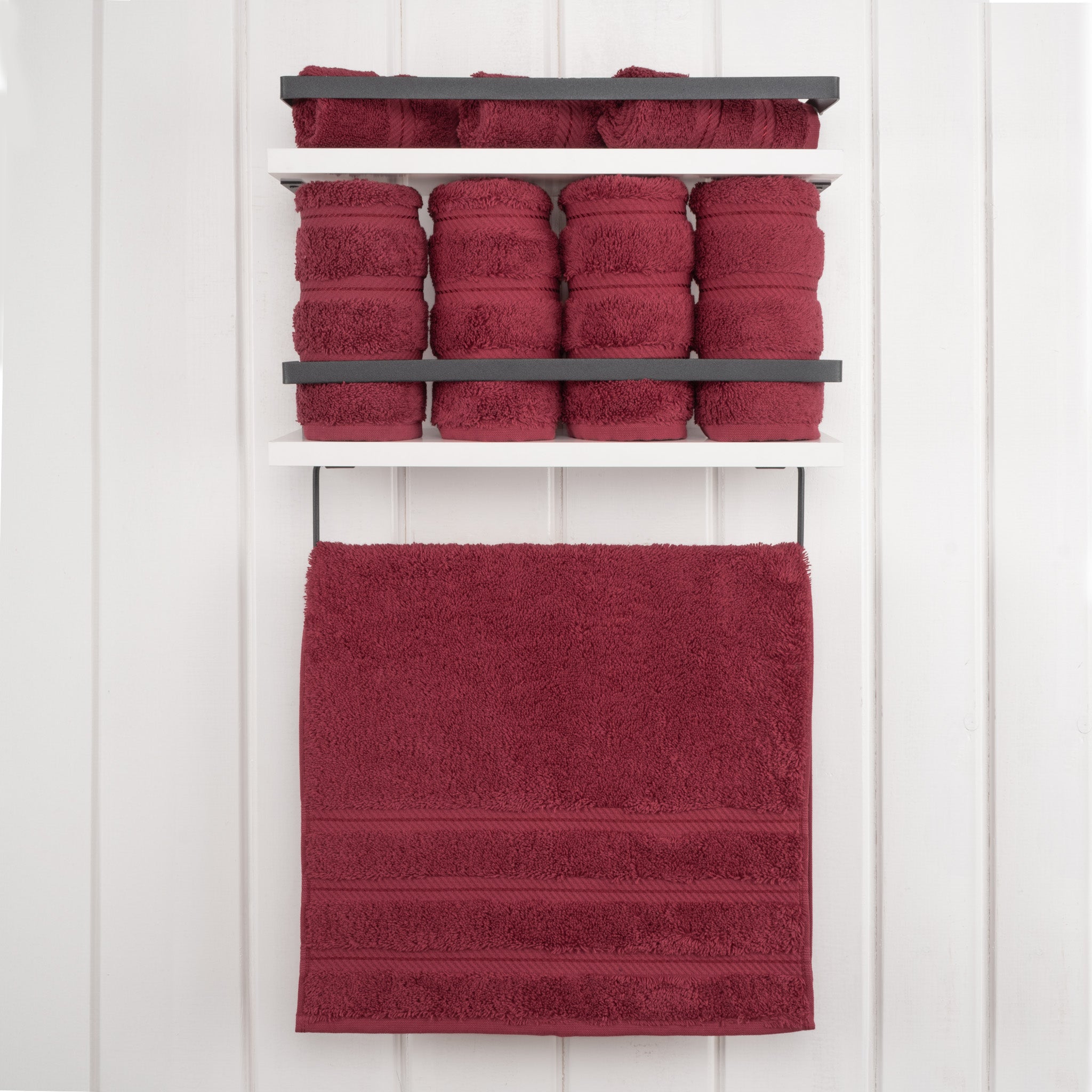 American-softlinen 100% Turkish Cotton 4 Pack Hand Towel Set Wholesale bordeaux-red-2