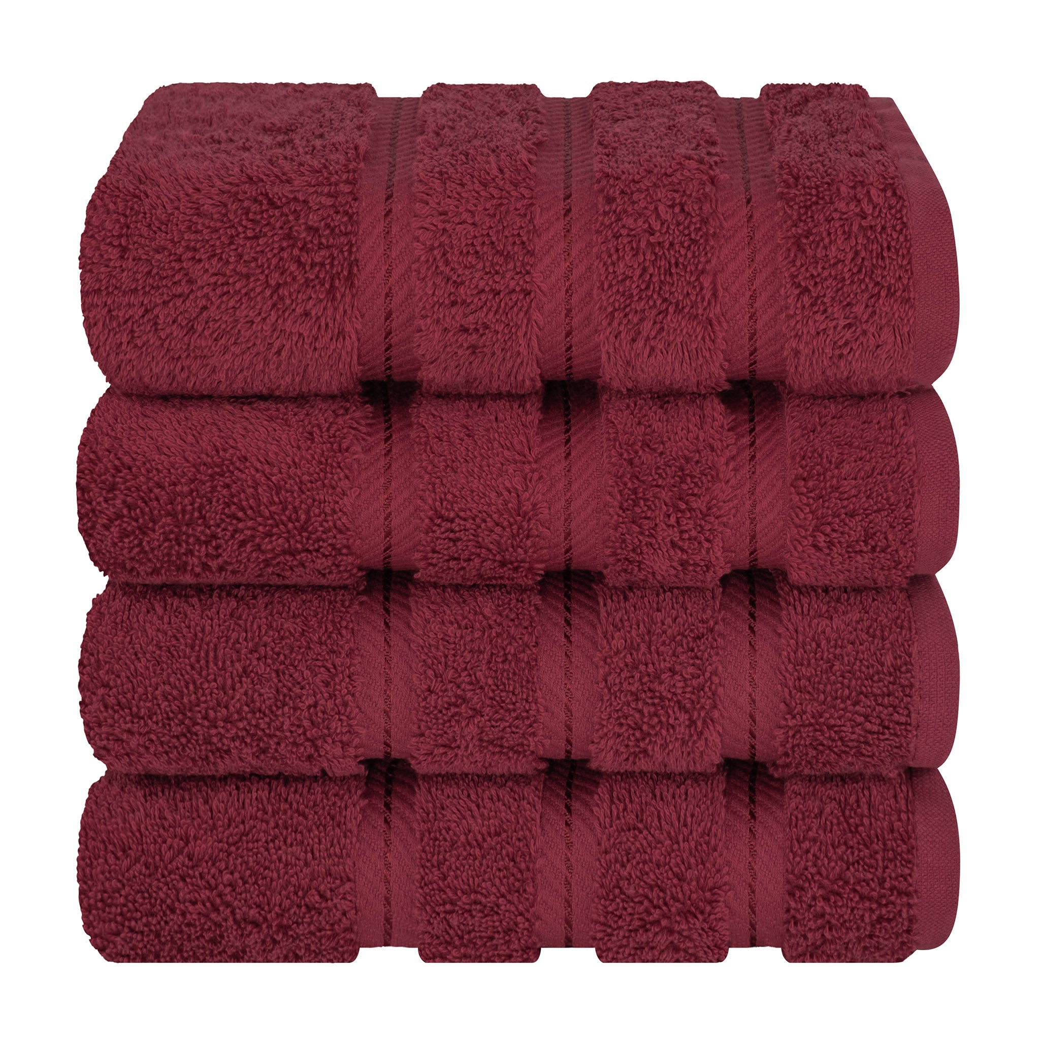 American-softlinen 100% Turkish Cotton 4 Pack Hand Towel Set Wholesale bordeaux-red-7