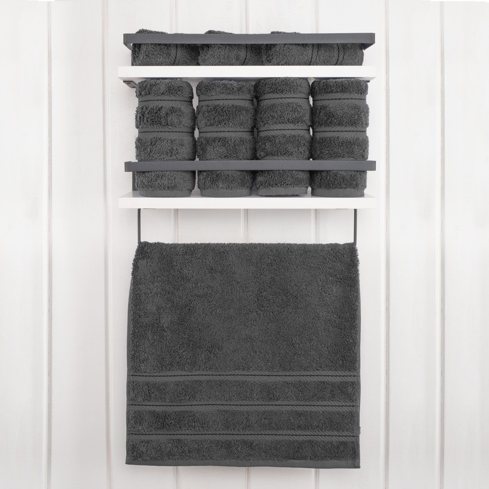 American-softlinen 100% Turkish Cotton 4 Pack Hand Towel Set Wholesale gray-2
