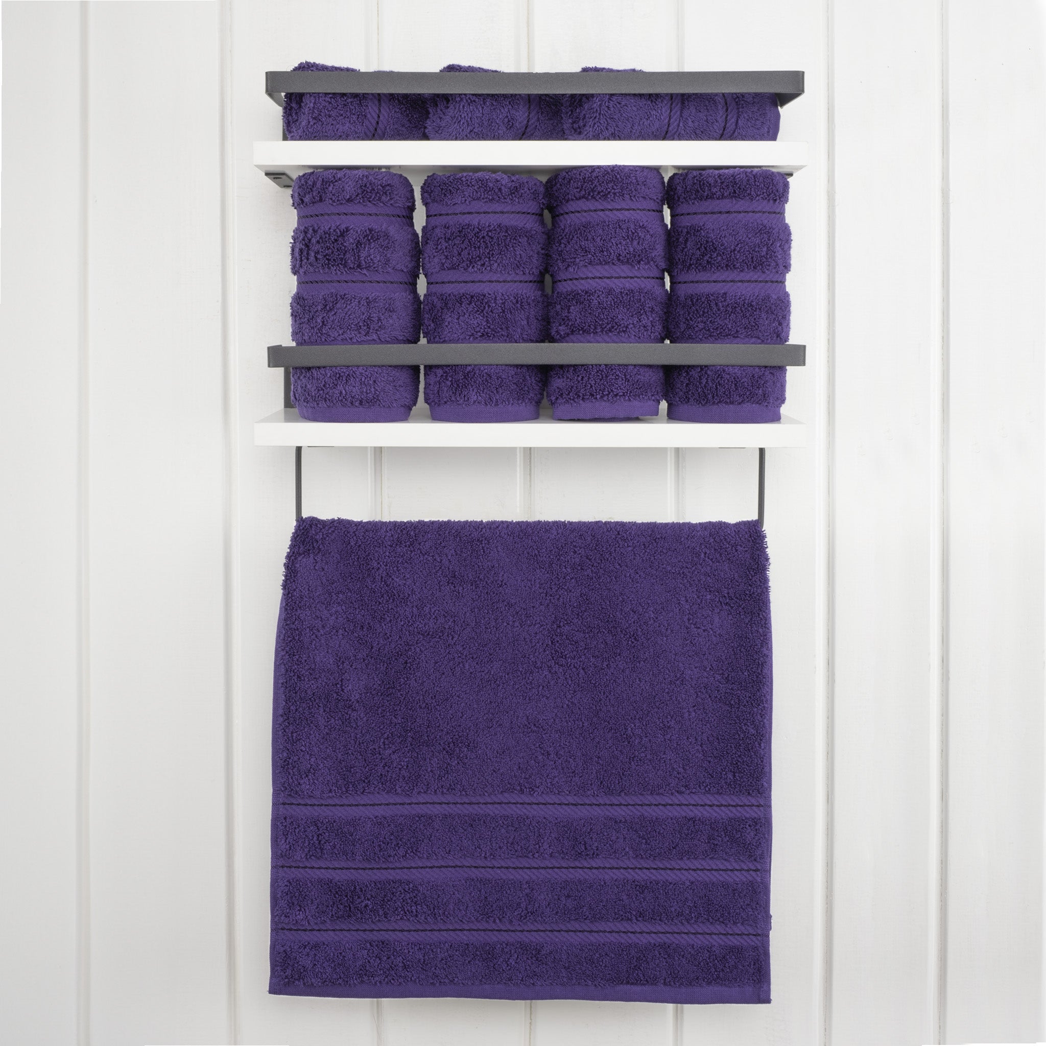 American-softlinen 100% Turkish Cotton 4 Pack Hand Towel Set Wholesale purple-2