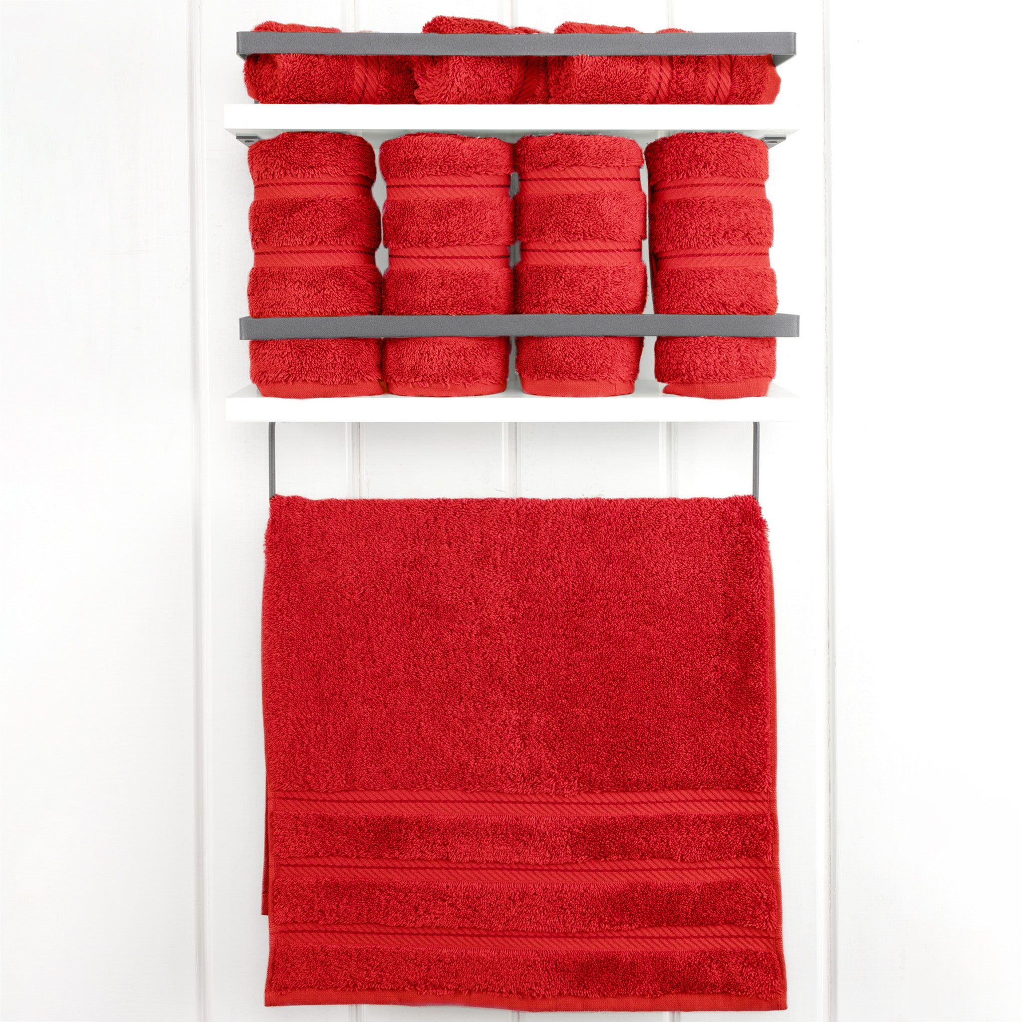 American-softlinen 100% Turkish Cotton 4 Pack Hand Towel Set Wholesale red-2