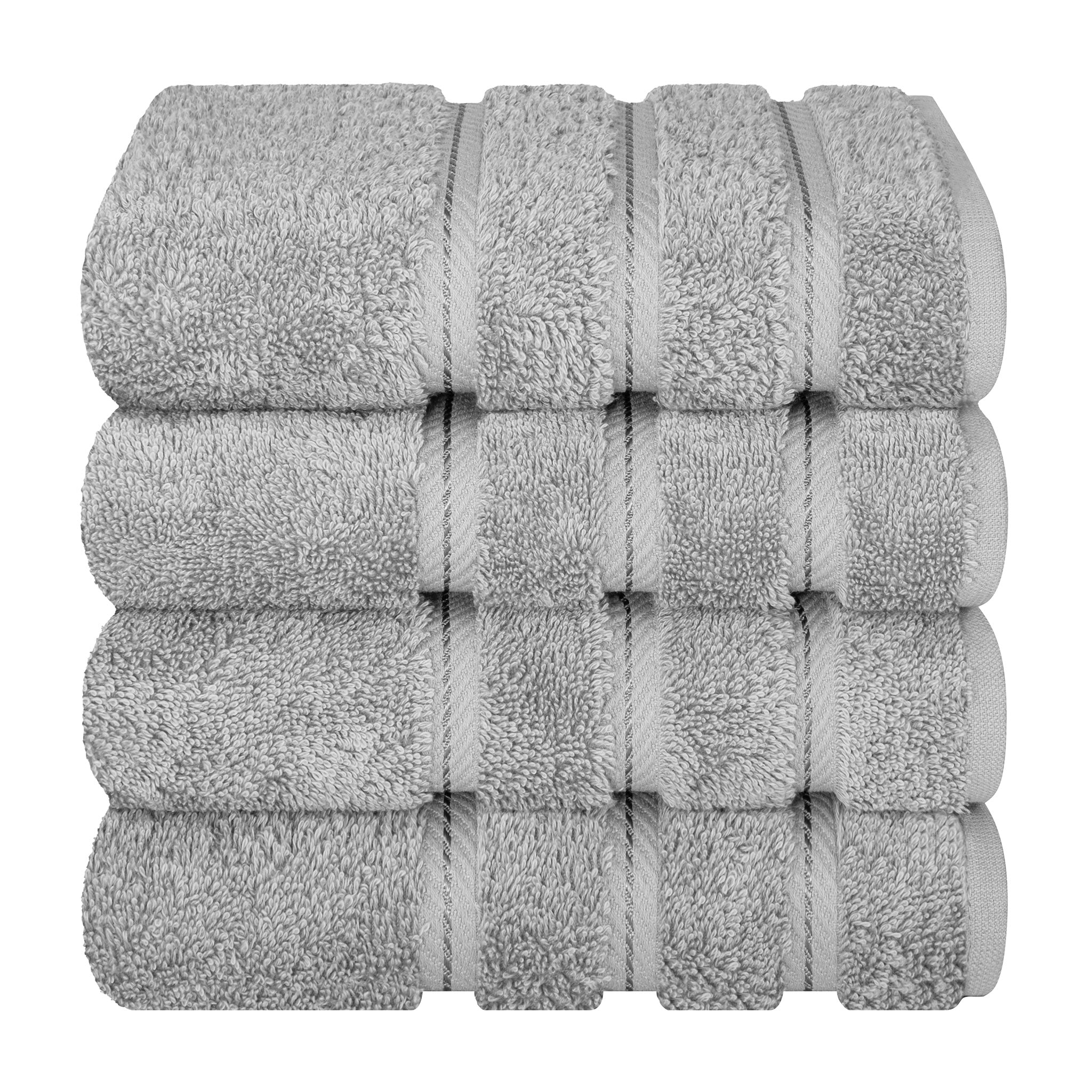 American-softlinen 100% Turkish Cotton 4 Pack Hand Towel Set Wholesale rockridge-gray-7