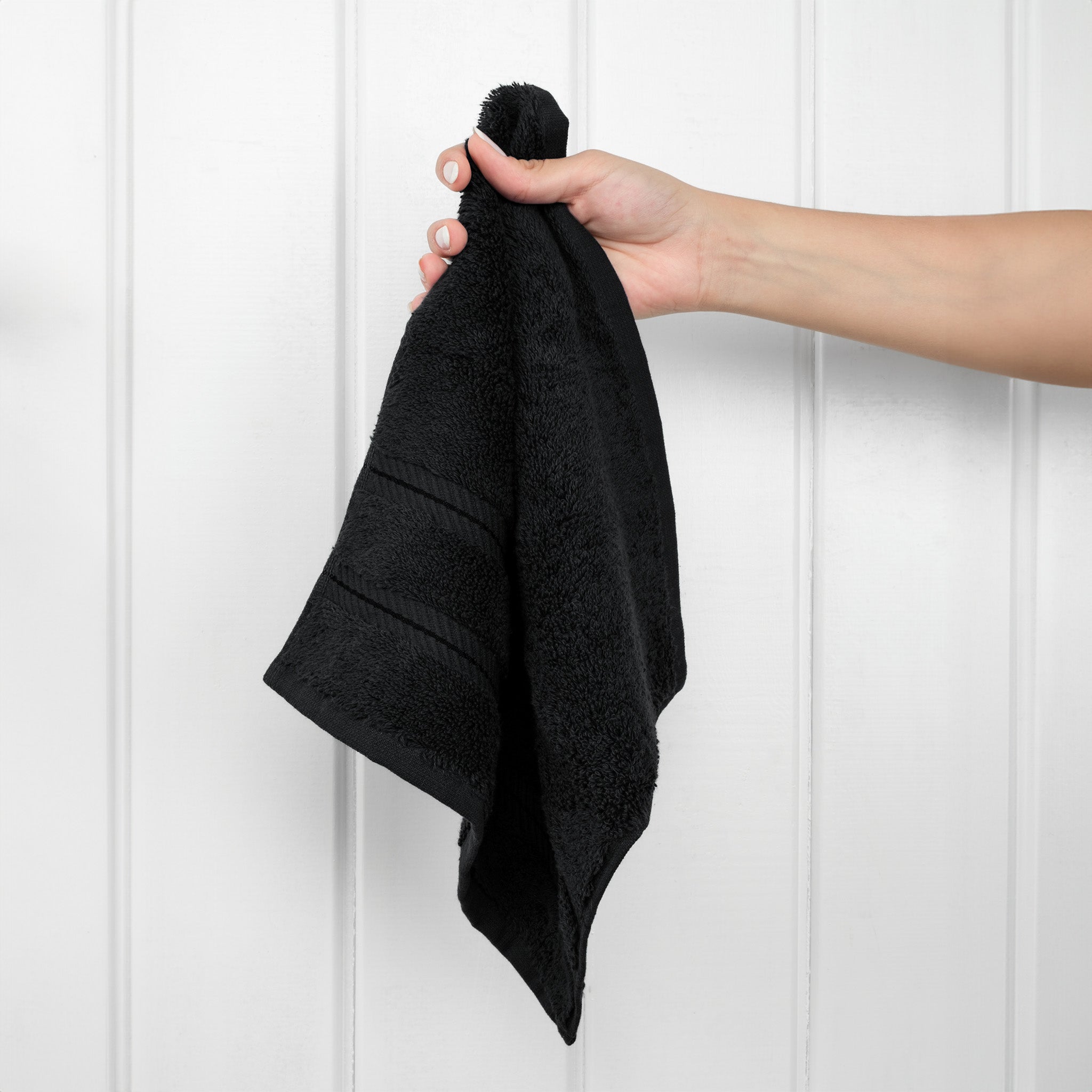 American-softlinen 100% Turkish Cotton 4 Piece Washcloth Set - Wholesale - black-2