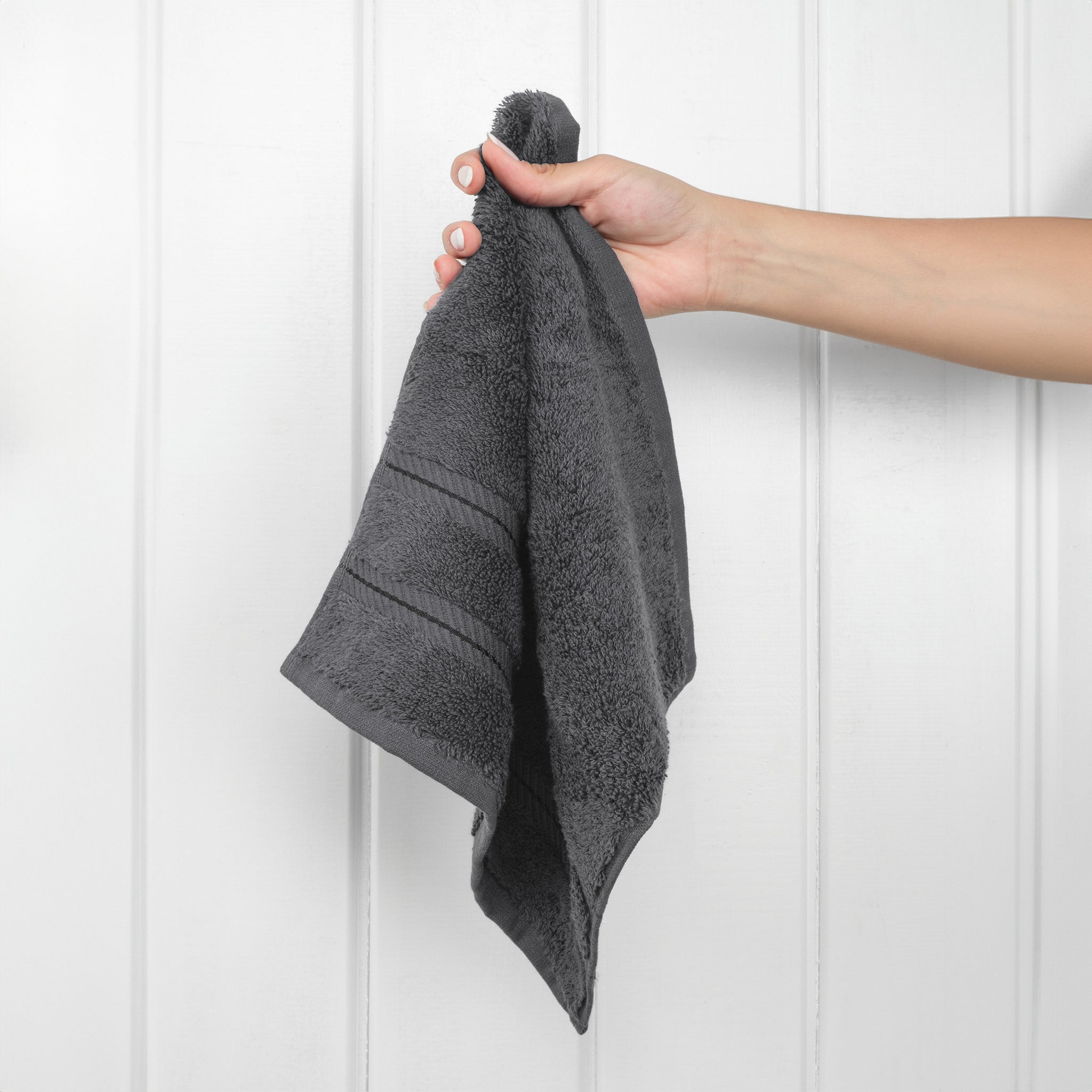 American-softlinen 100% Turkish Cotton 4 Piece Washcloth Set - Wholesale - gray-2