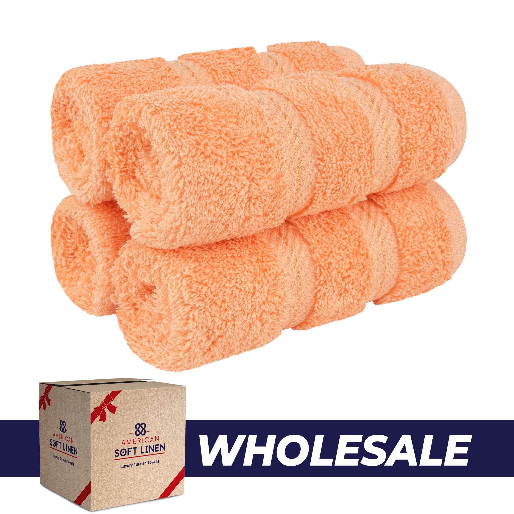 American-softlinen 100% Turkish Cotton 4 Piece Washcloth Set - Wholesale - malibu-peach-0