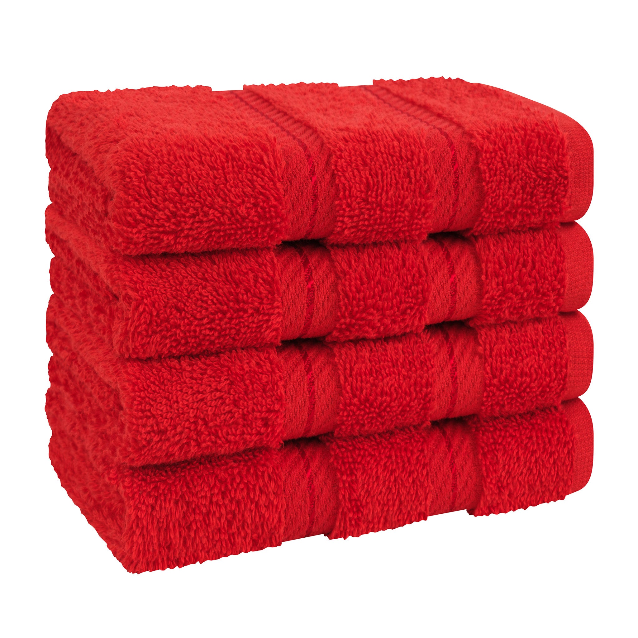 American-softlinen 100% Turkish Cotton 4 Piece Washcloth Set - Wholesale - red-6