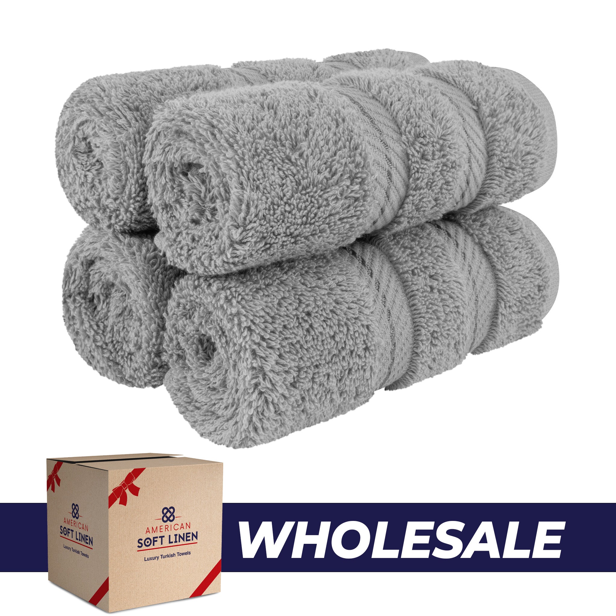 American-softlinen 100% Turkish Cotton 4 Piece Washcloth Set - Wholesale - rockridge-gray-0