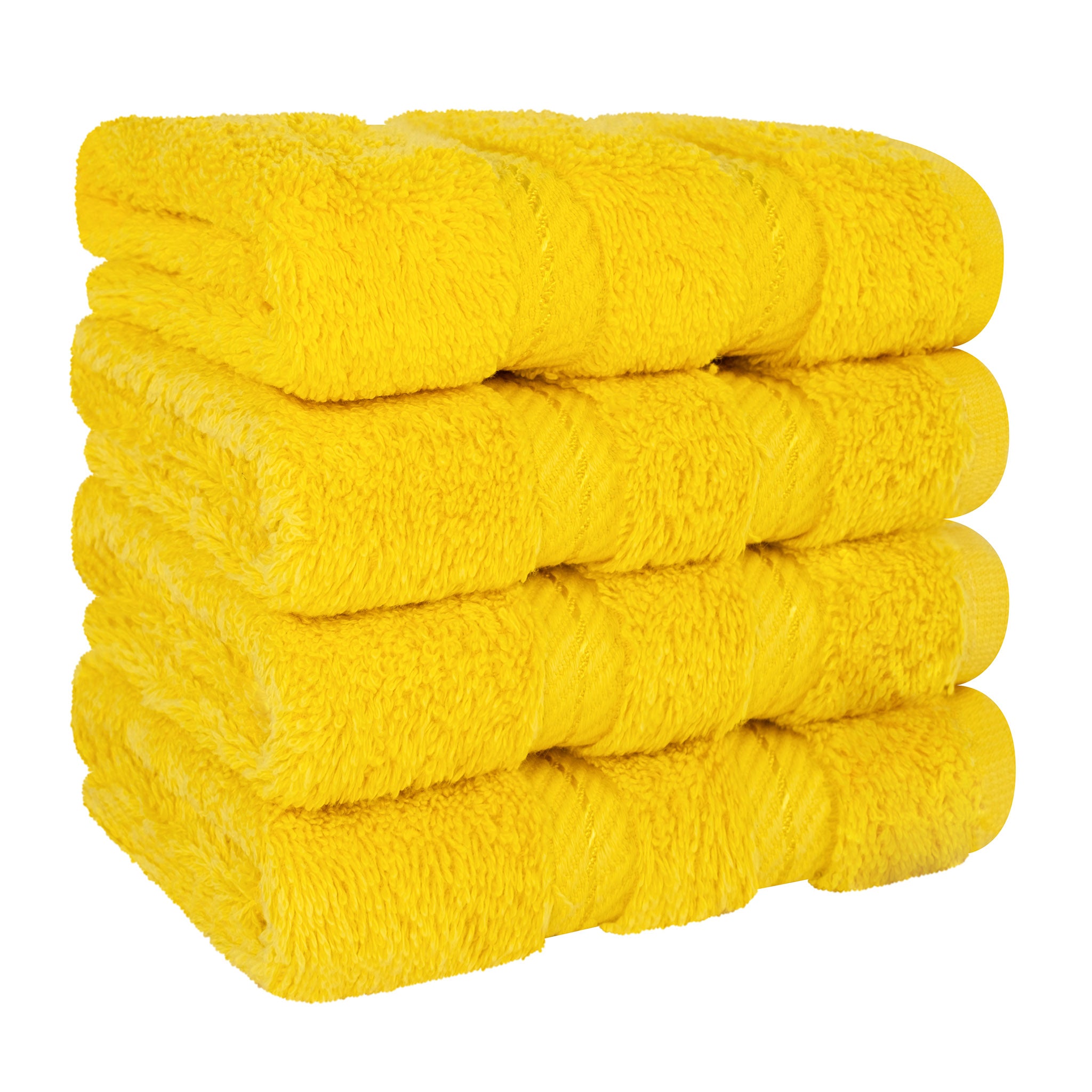 American-softlinen 100% Turkish Cotton 4 Piece Washcloth Set - Wholesale - yellow-6