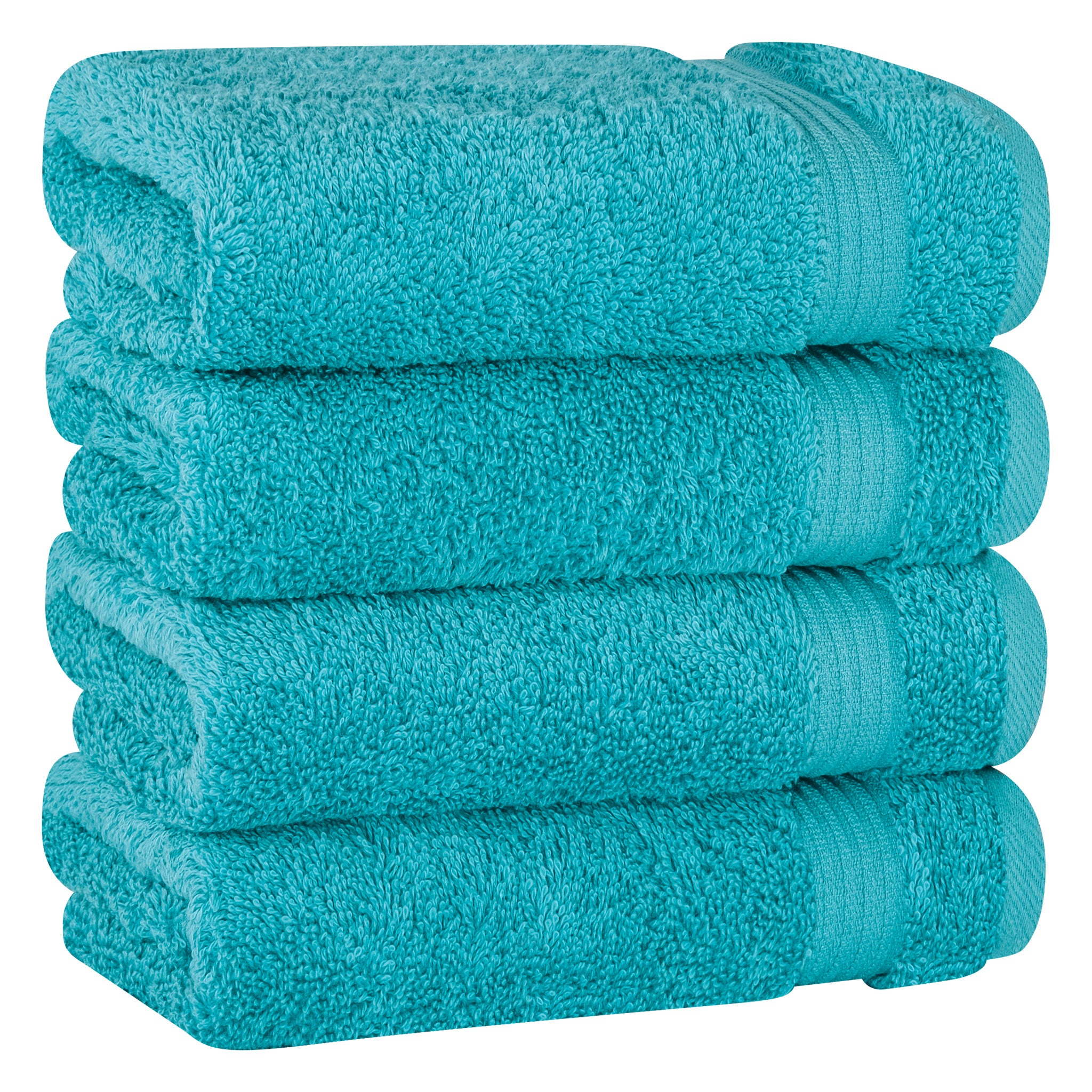 American-softlinen Bekos 100% Cotton Turkish Towels, 4 Piece Hand Towel Set -aqua-blue-01