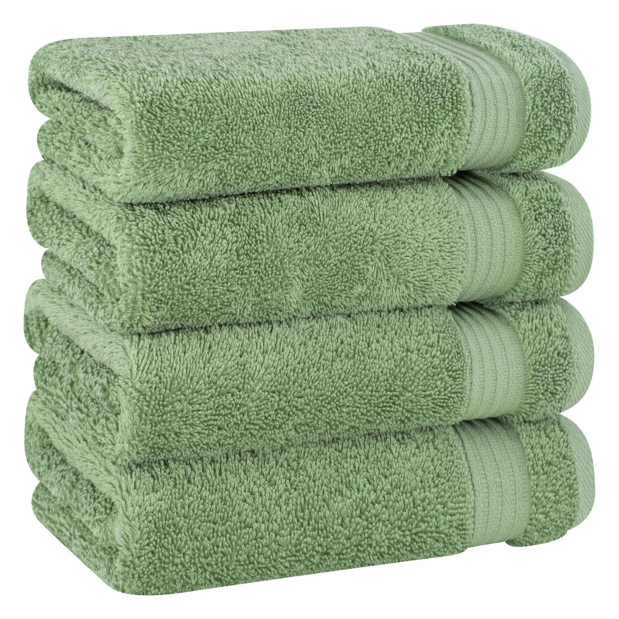 American-softlinen Bekos 100% Cotton Turkish Towels, 4 Piece Hand Towel Set -sage-green-01