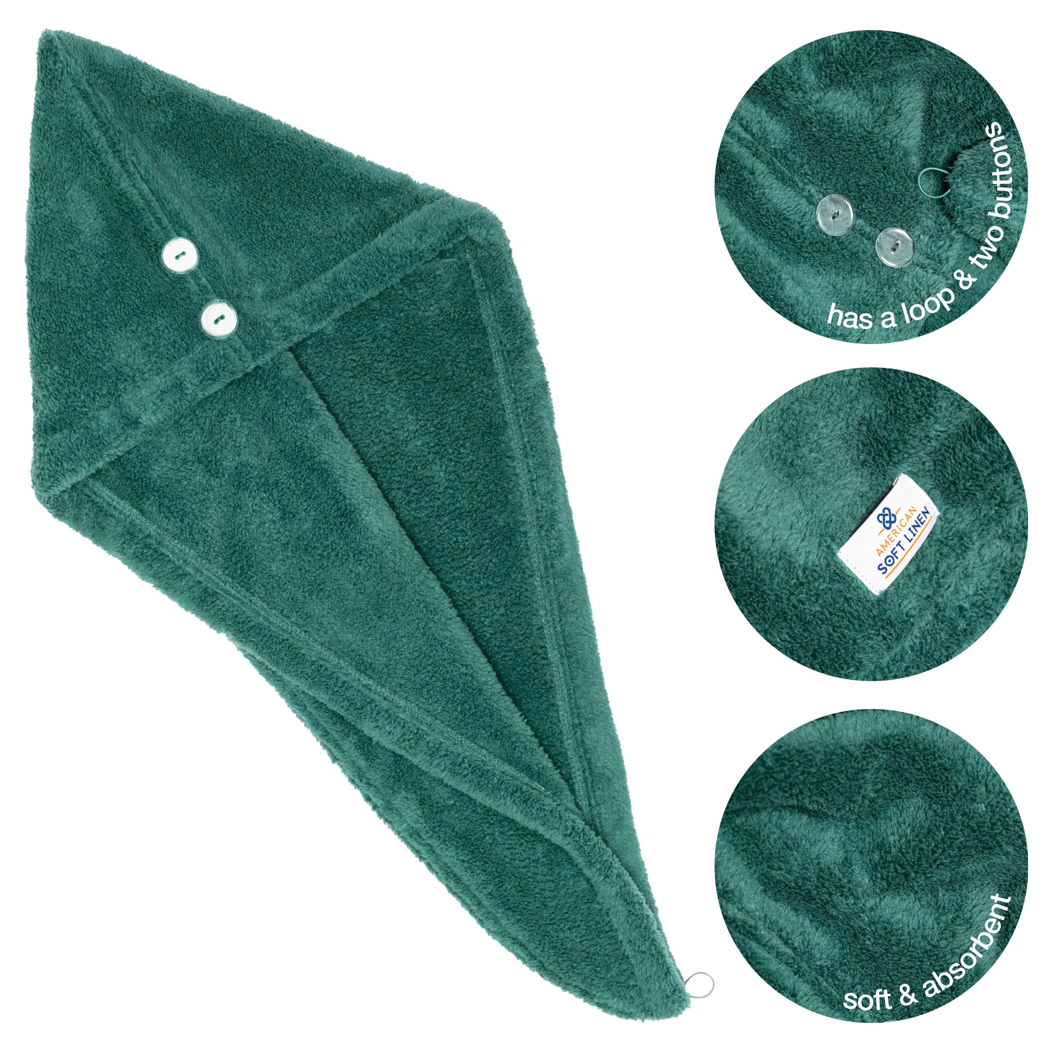 American-softlinen Extremely Soft Super Absorbent and Fast Drying Hair Towel -colonial-blue-5