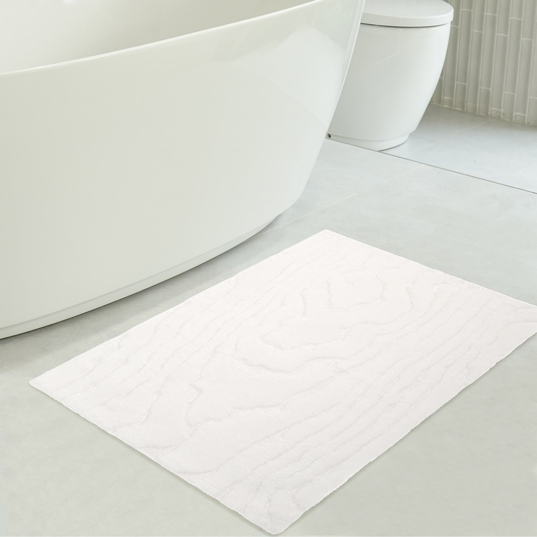 American-softlinen Lovi Bath Rug – 21"x34" Premium Cotton, Non-Slip Design - Bath Mats for Bathroom