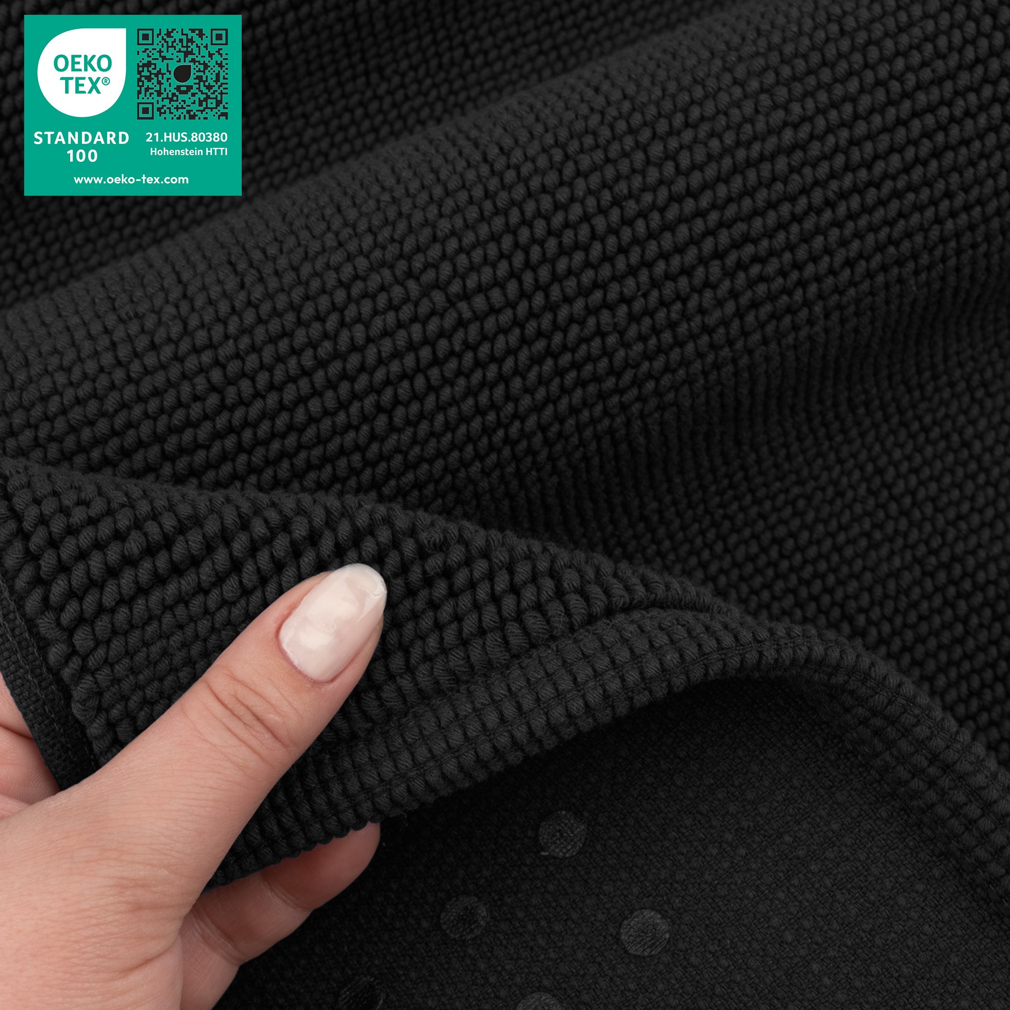 American-softlinen Non-slip 20x34 100% Cotton Bath Rug Wholesale black-5
