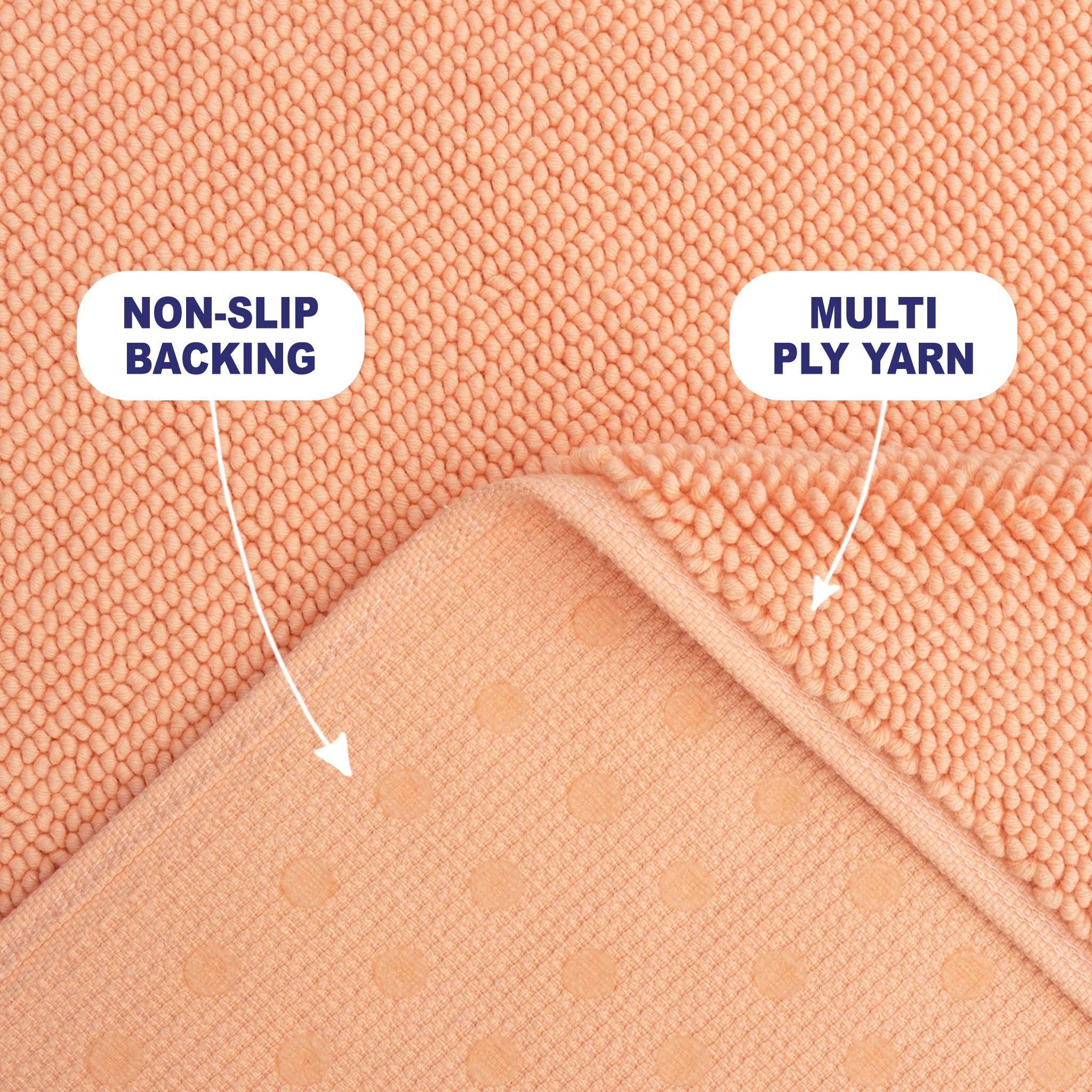 American-softlinen Non-slip 20x34 100% Cotton Bath Rug Wholesale malibu-peach-2